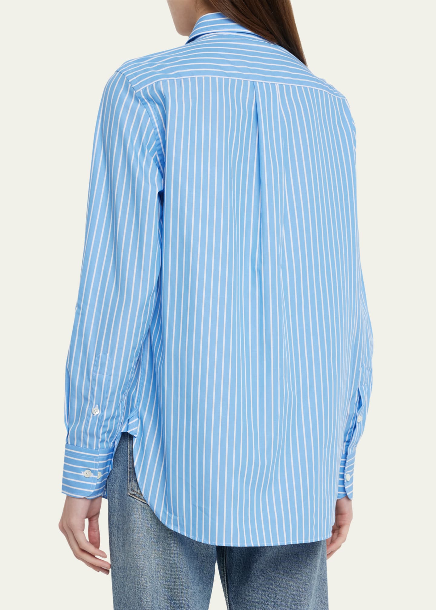 HOMMEGIRLS Stripe Classic Button-Up Cotton Shirt Image 3 of 5