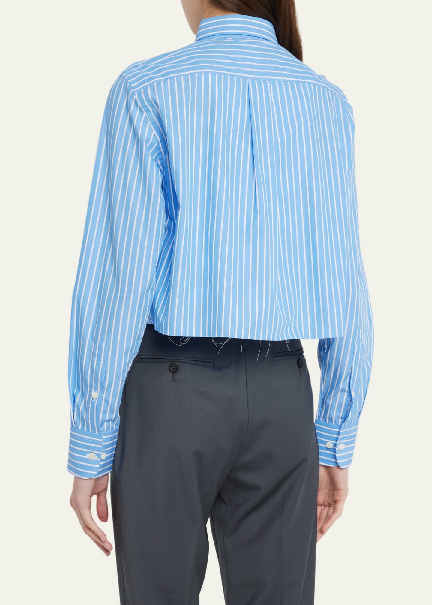 HOMMEGIRLS Stripe Cropped Shirt Image 3 of 5