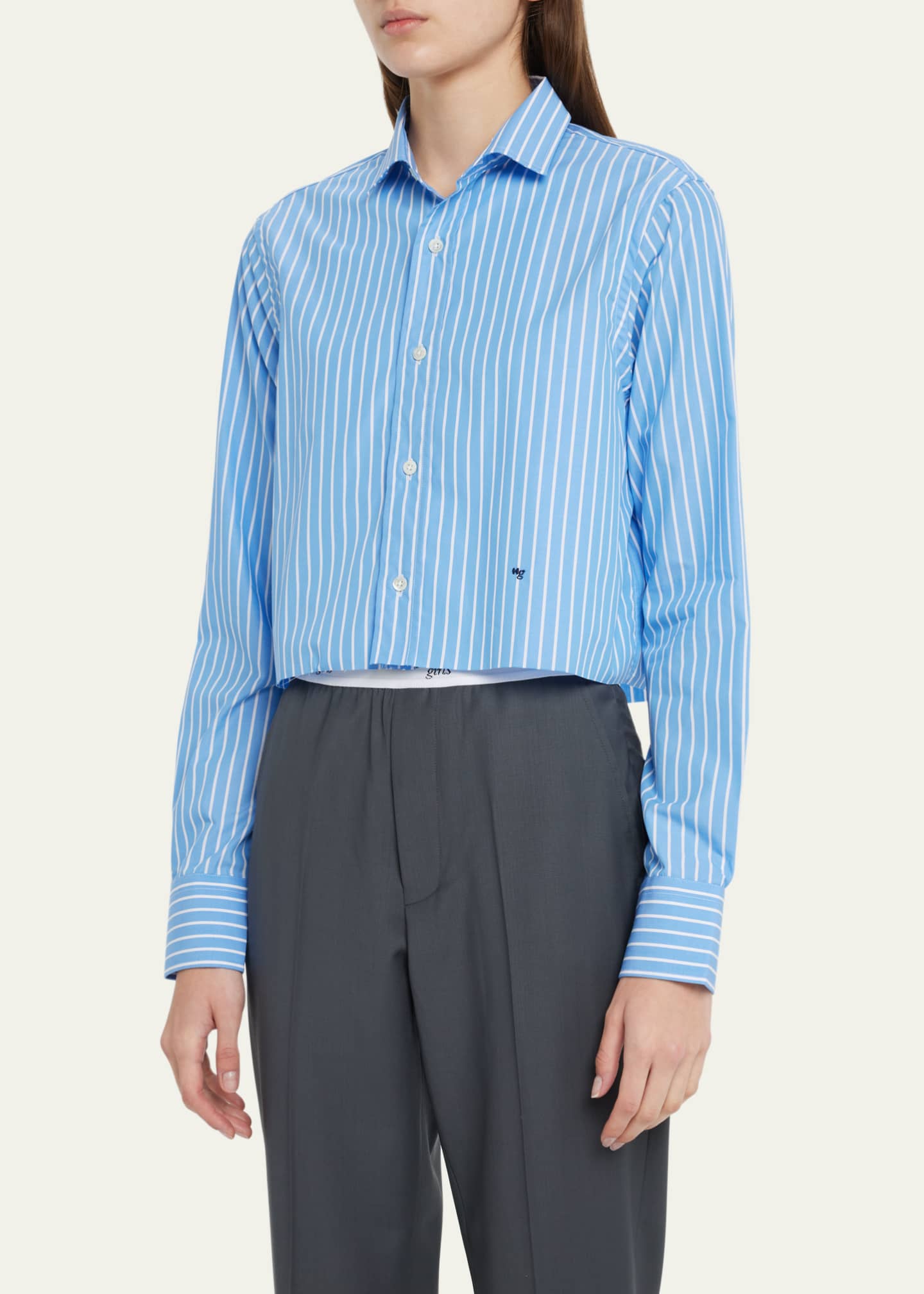 HOMMEGIRLS Stripe Cropped Shirt Image 4 of 5