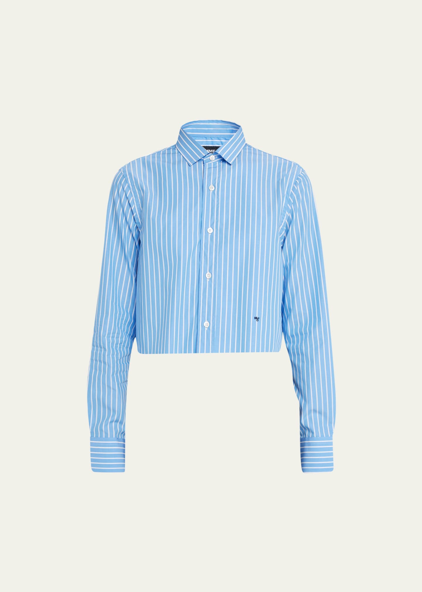 HOMMEGIRLS Stripe Cropped Shirt Image 1 of 5