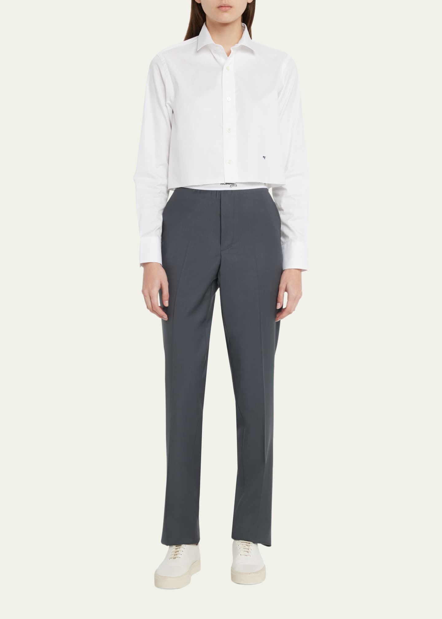 HOMMEGIRLS Boxy Cropped Shirt Image 2 of 5