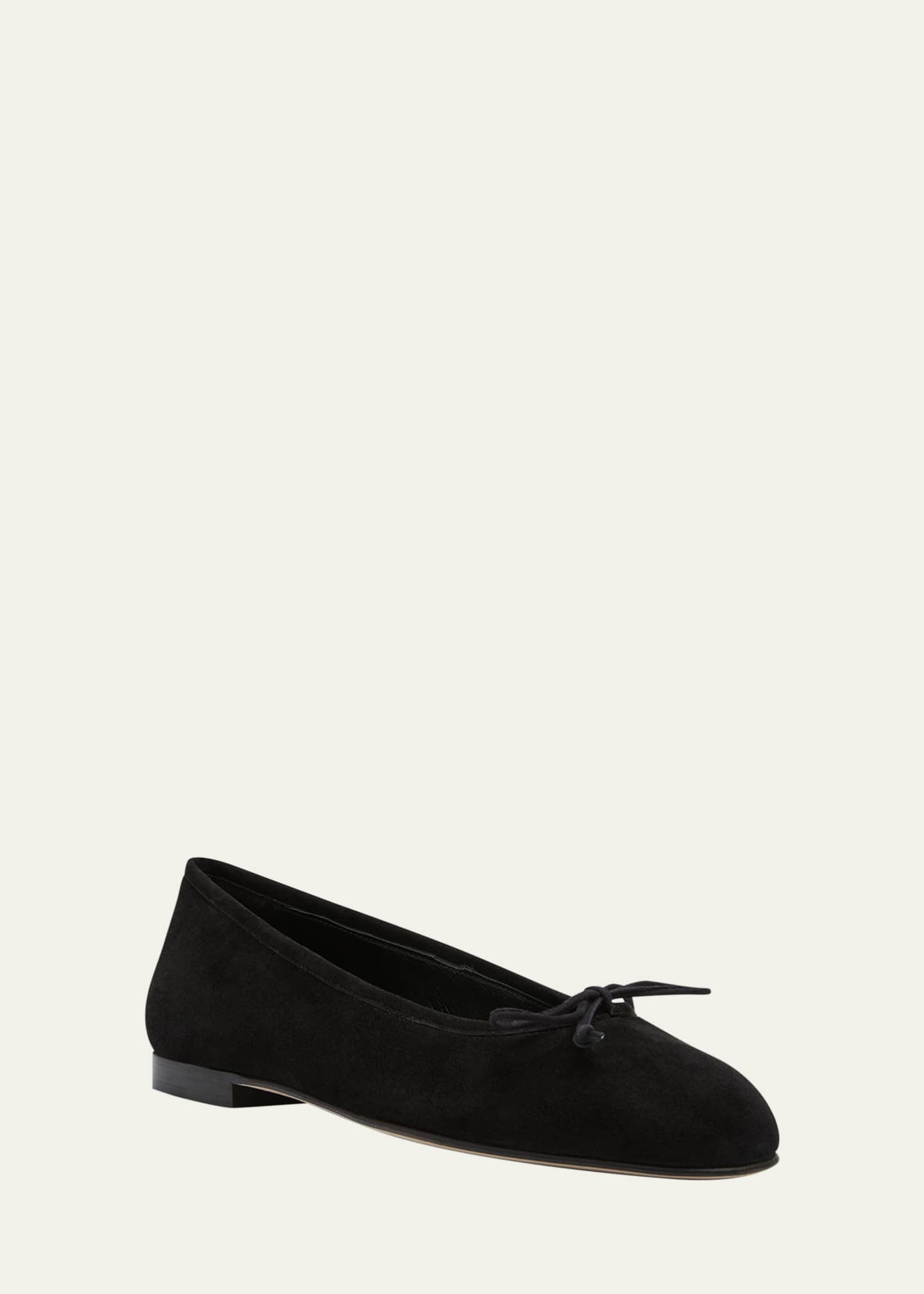 Manolo Blahnik Veralli Suede Bow Ballerina Flats Image 3 of 5