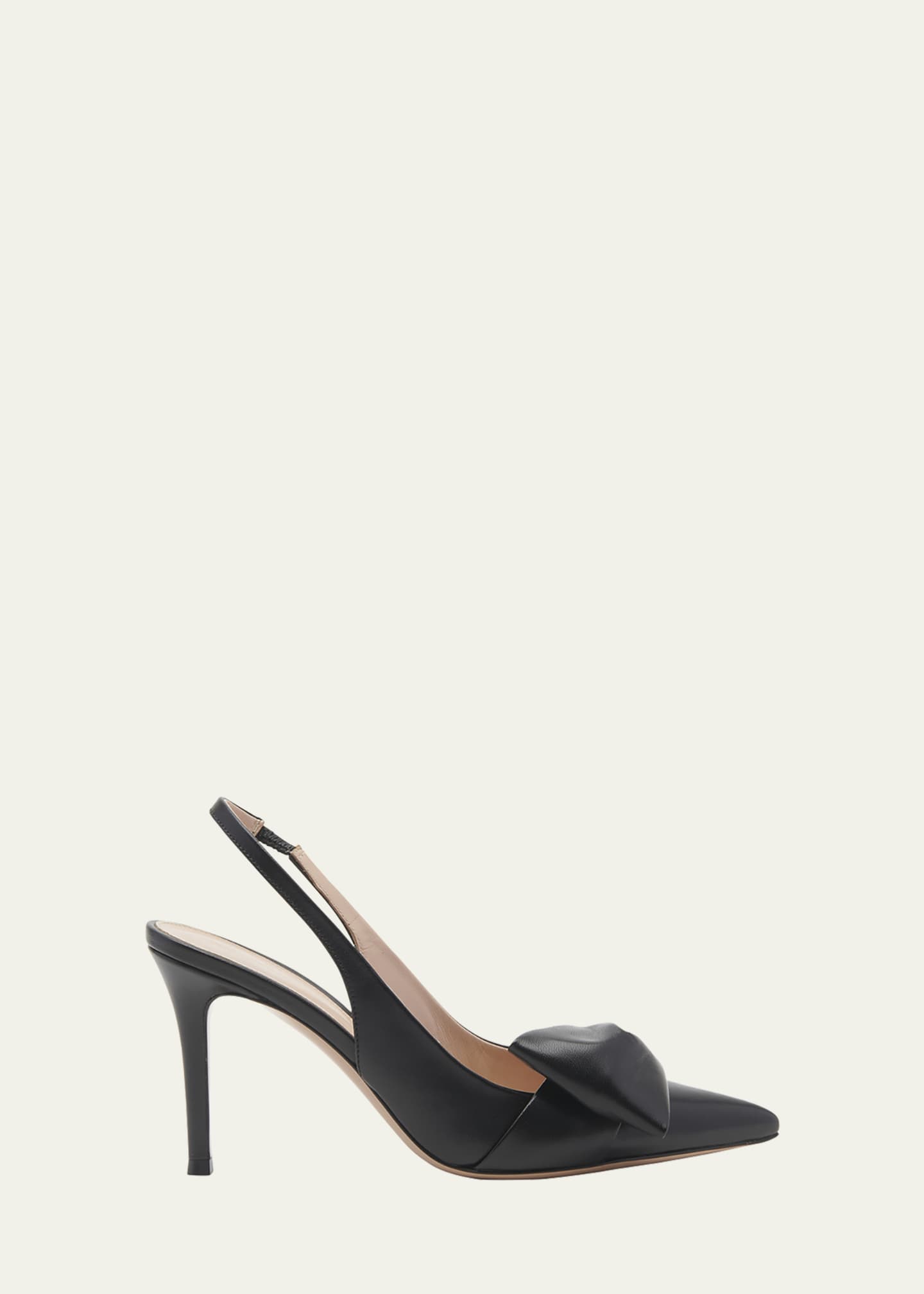 Gianvito Rossi Leather Bow Slingback Pumps Bergdorf Goodman