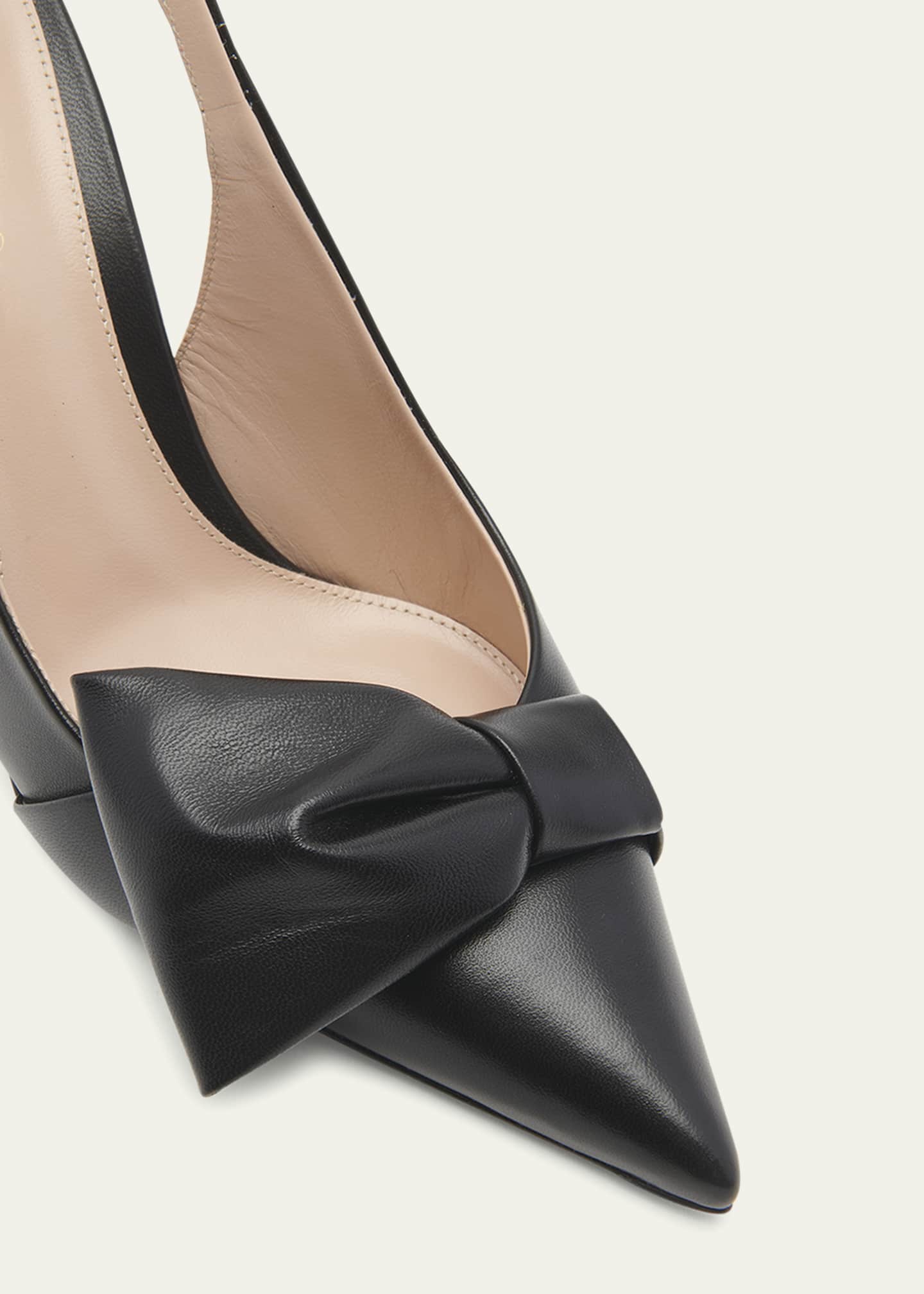 Gianvito Rossi Leather Bow Slingback Pumps Bergdorf Goodman