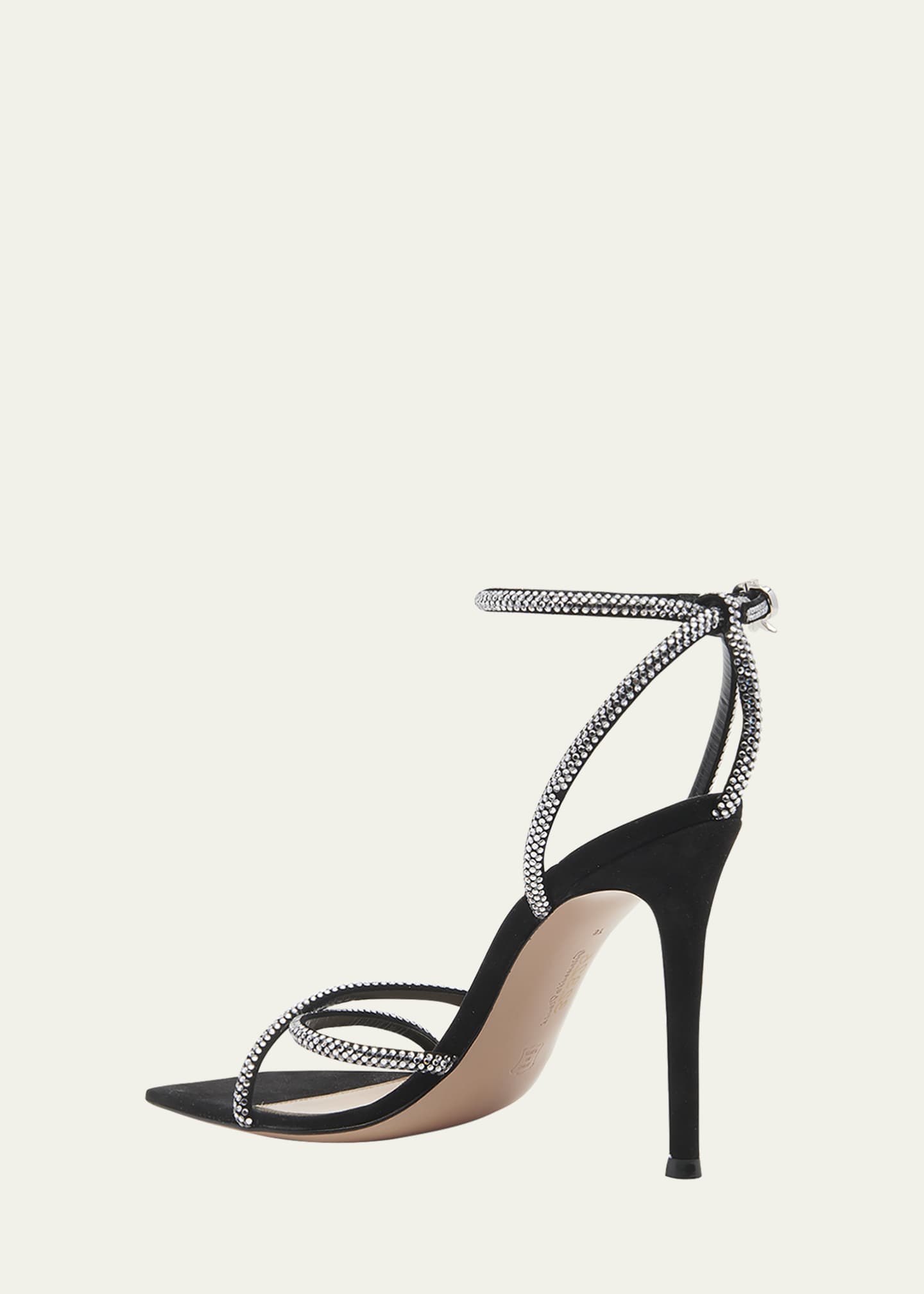 Gianvito Rossi Strass Crisscross Ankle Strap Cocktail Sandals