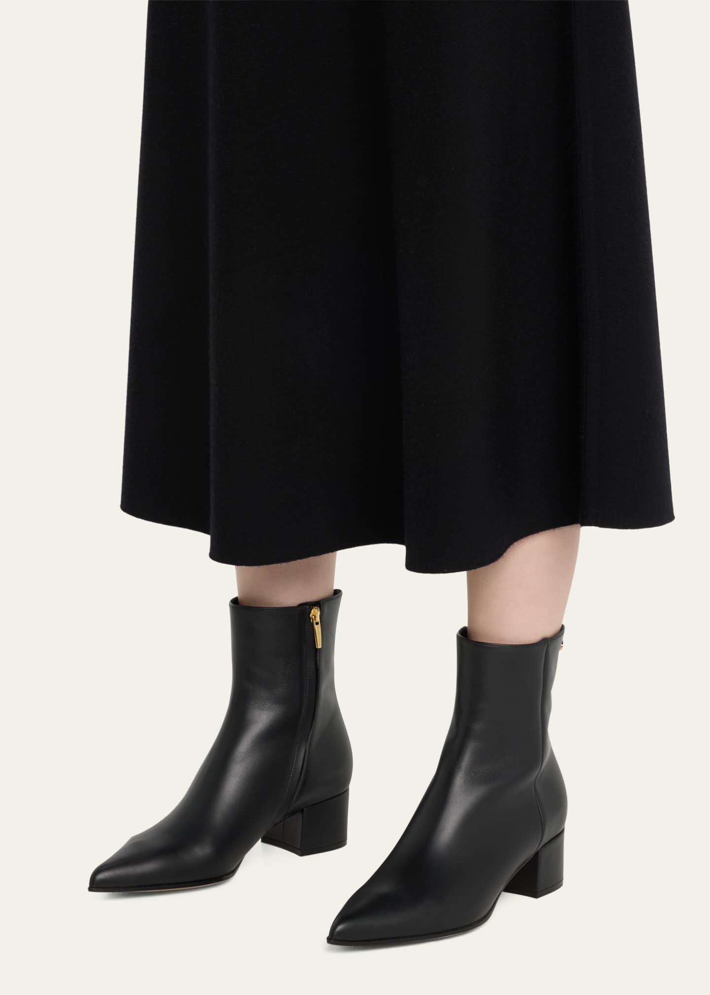 Gianvito Rossi Leather Zip Ankle Booties Image 2 of 5