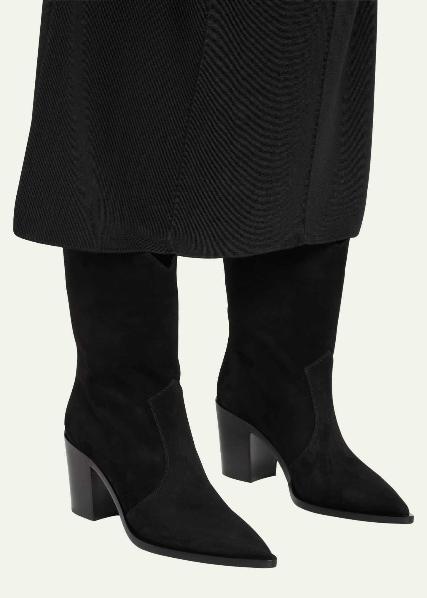 Gianvito Rossi Suede Western Short Boots