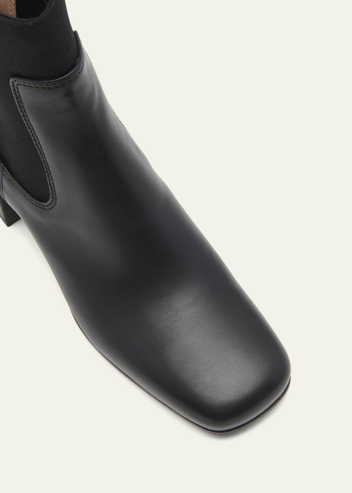 Gianvito Rossi Leather Knit Square Toe Chelsea Booties