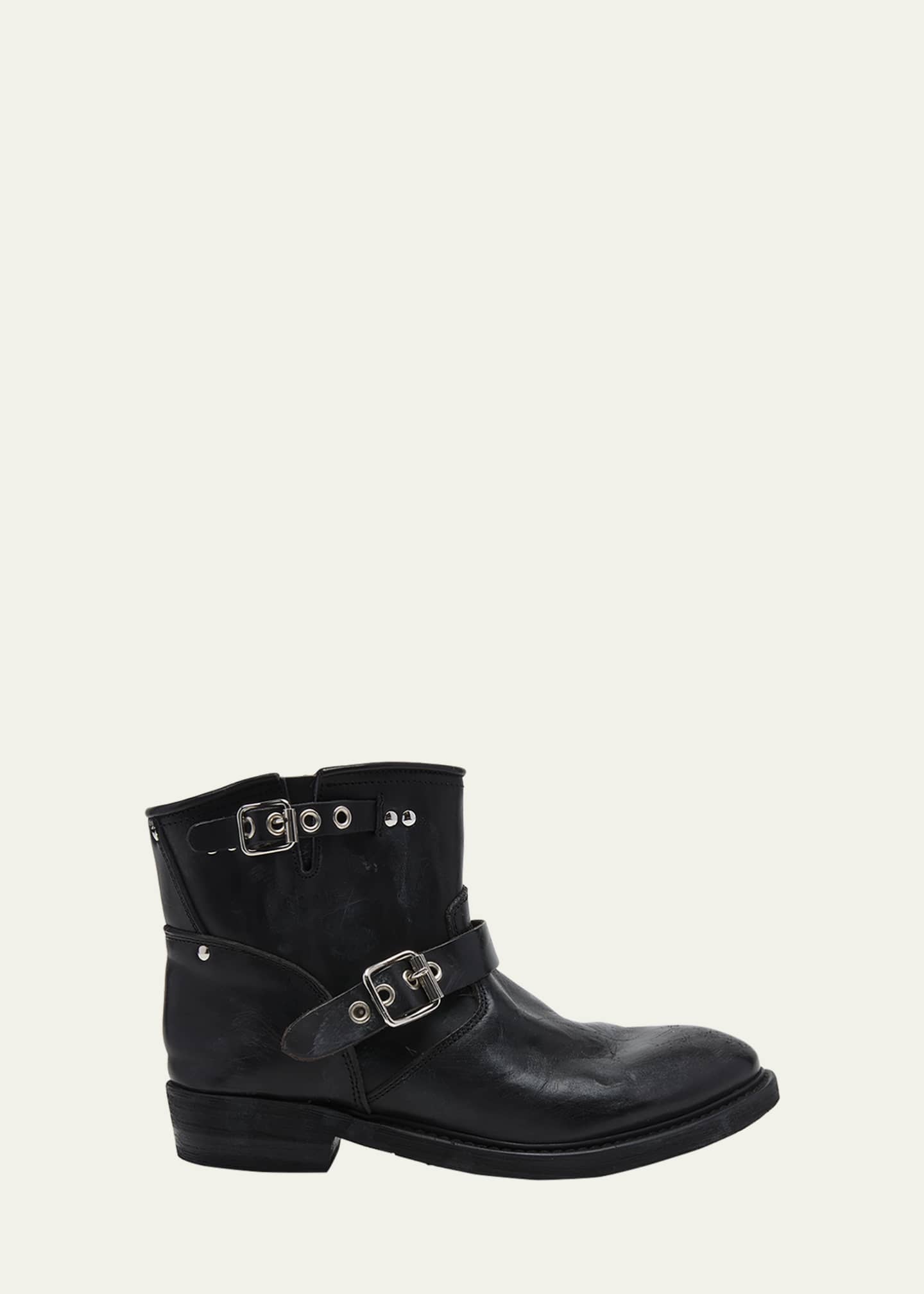 【信頼】 Golden Goodman Bergdorf - Boots Biker Short Buckle Leather Goose ブーツ