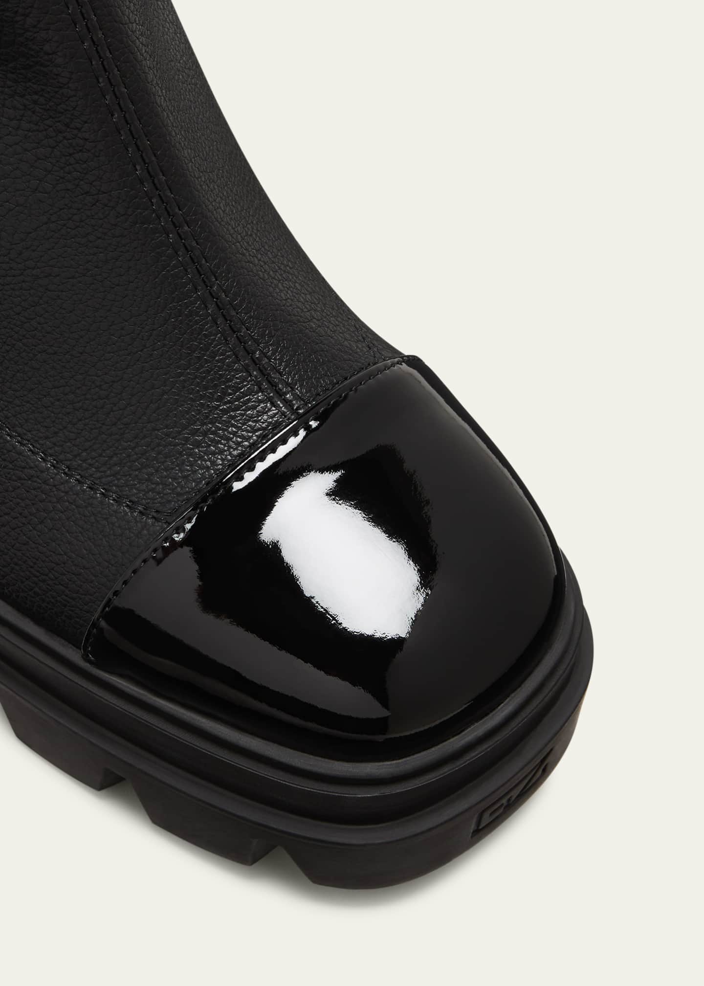 Giuseppe Zanotti Mixed Leather Cap-Toe Platform Booties Image 5 of 5