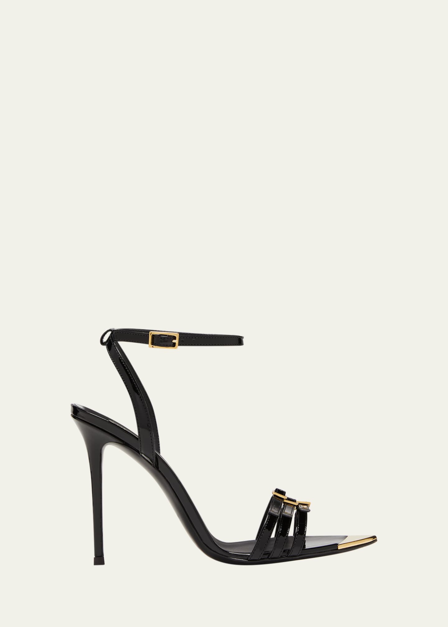 Giuseppe Zanotti Patent Multi Buckle Stiletto Sandals Bergdorf