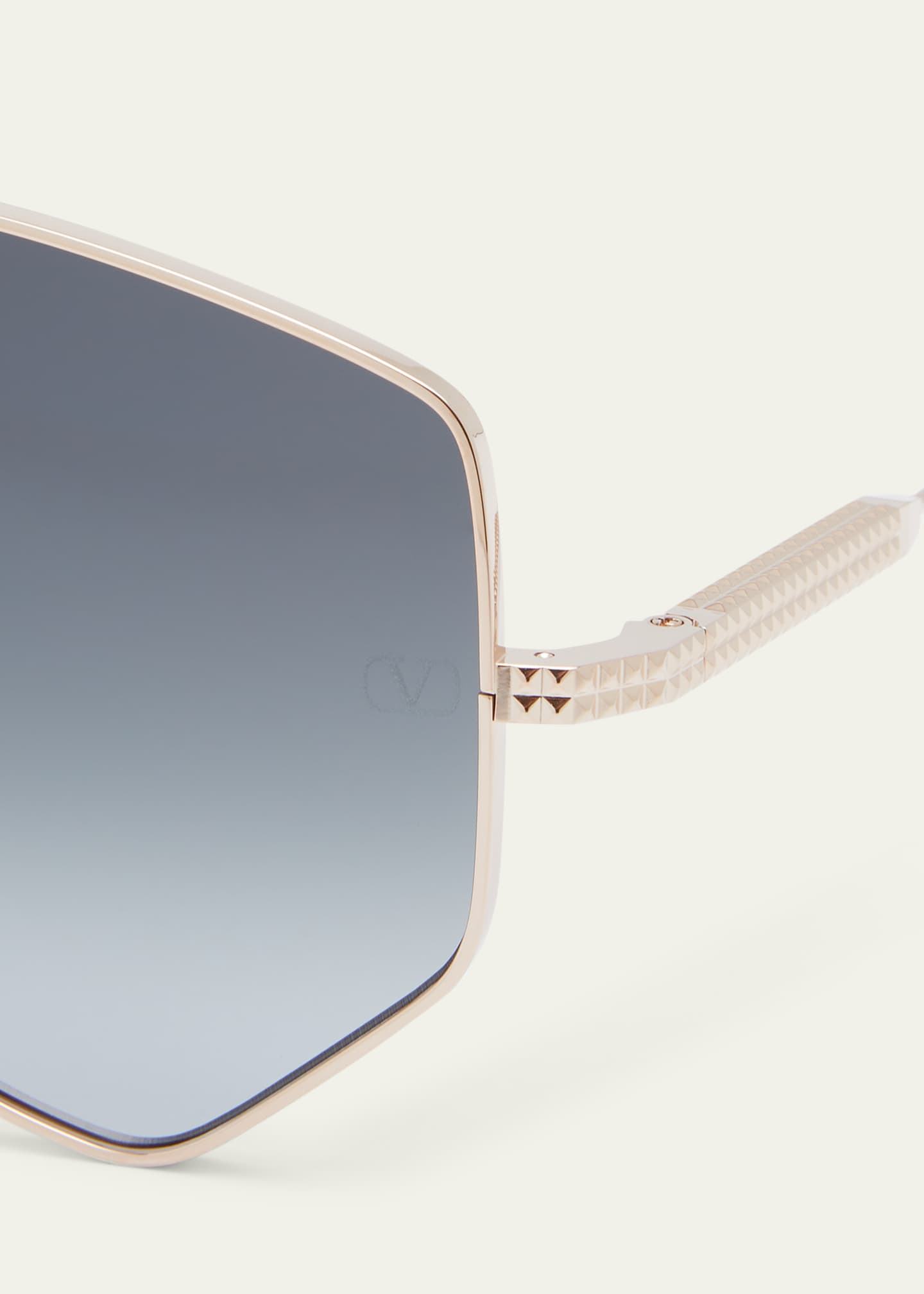 Valentino Garavani V-Hexagon Titanium Sunglasses - Bergdorf