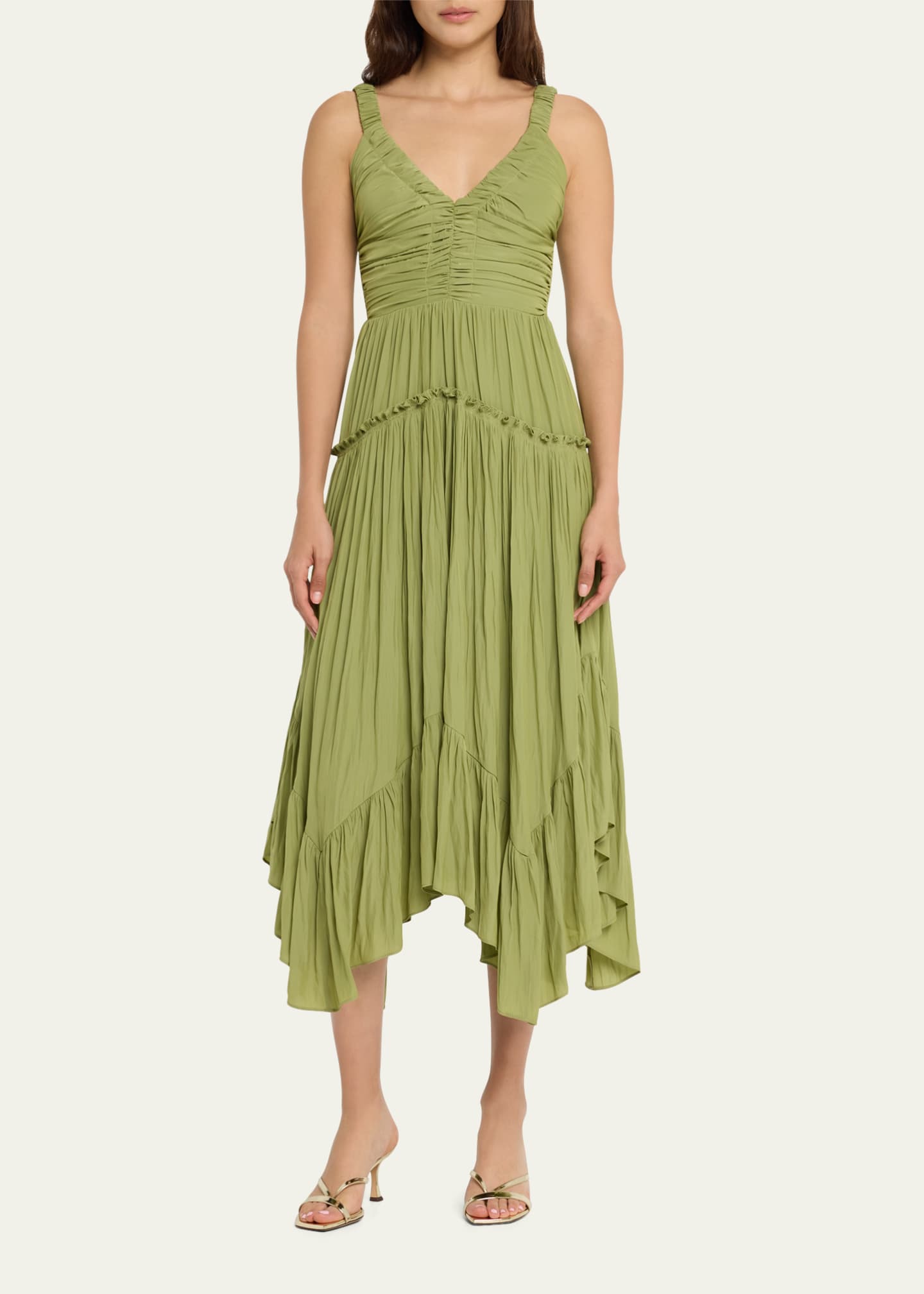 Ramy Brook Cleo Gathered Handkerchief Midi Dress - Bergdorf Goodman