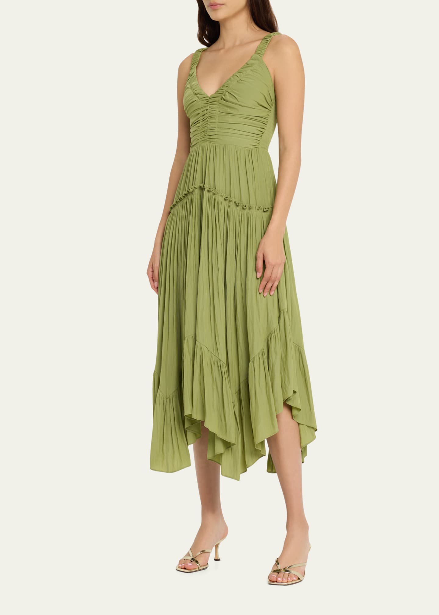 Ramy Brook Cleo Gathered Handkerchief Midi Dress Image 4 of 5
