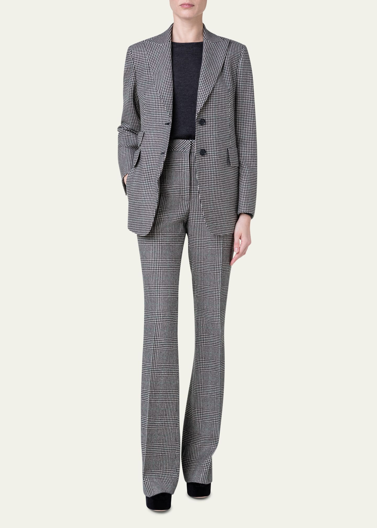 Blazer long pied de poule hot sale