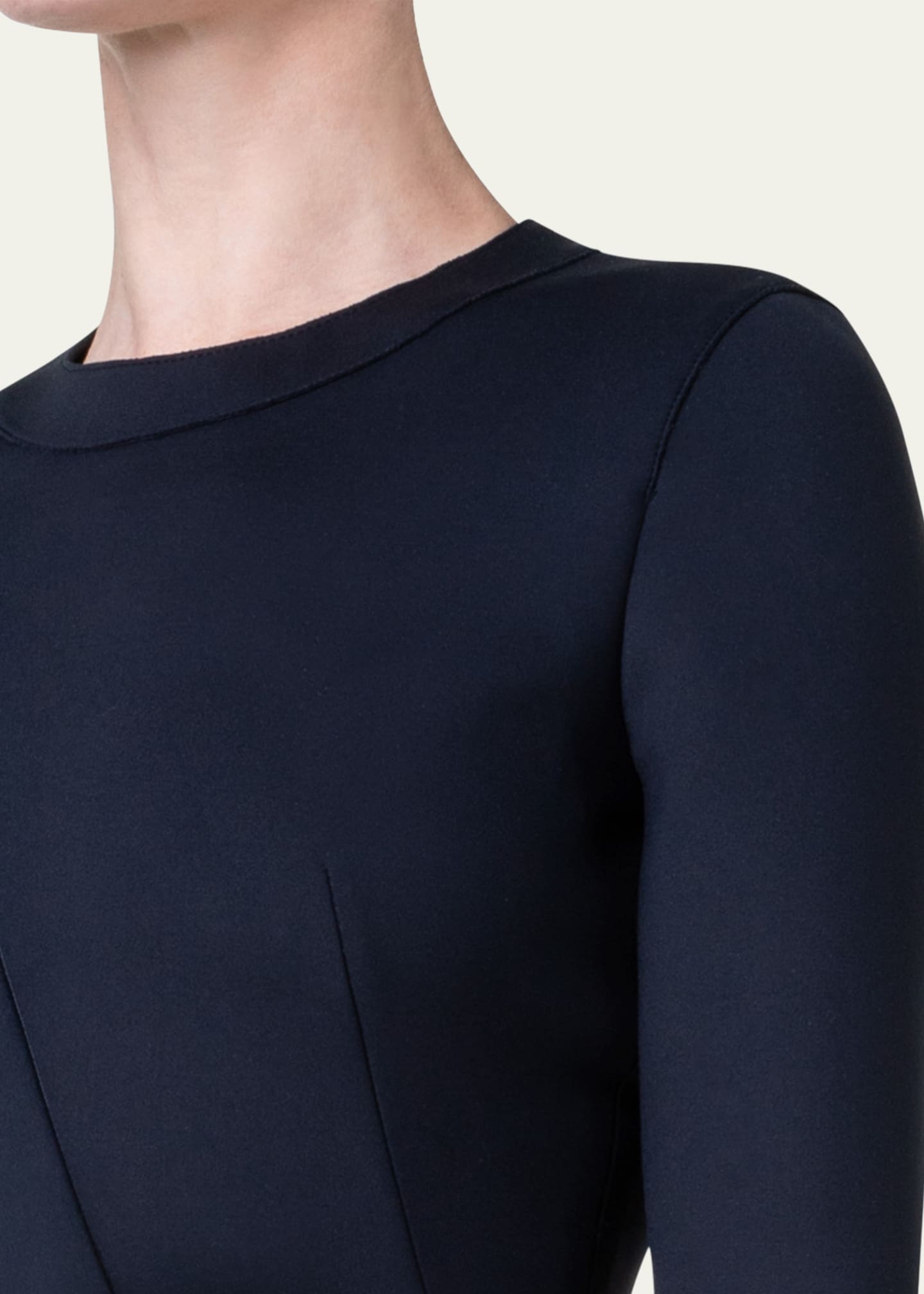 Akris Neoprene Midi Dress with Front Zip Detail Bergdorf Goodman