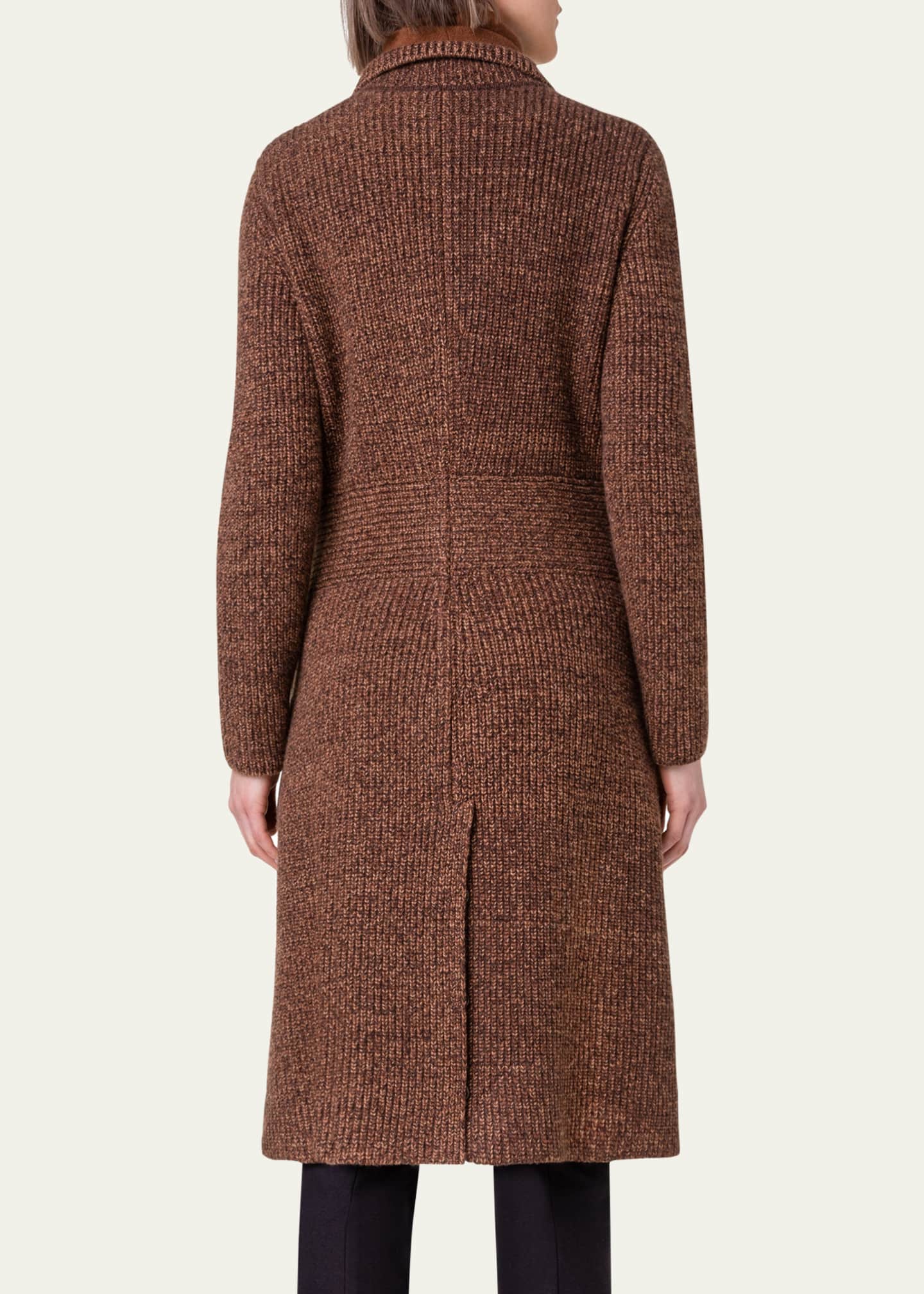 Women wool ribbed outlet knitted coat