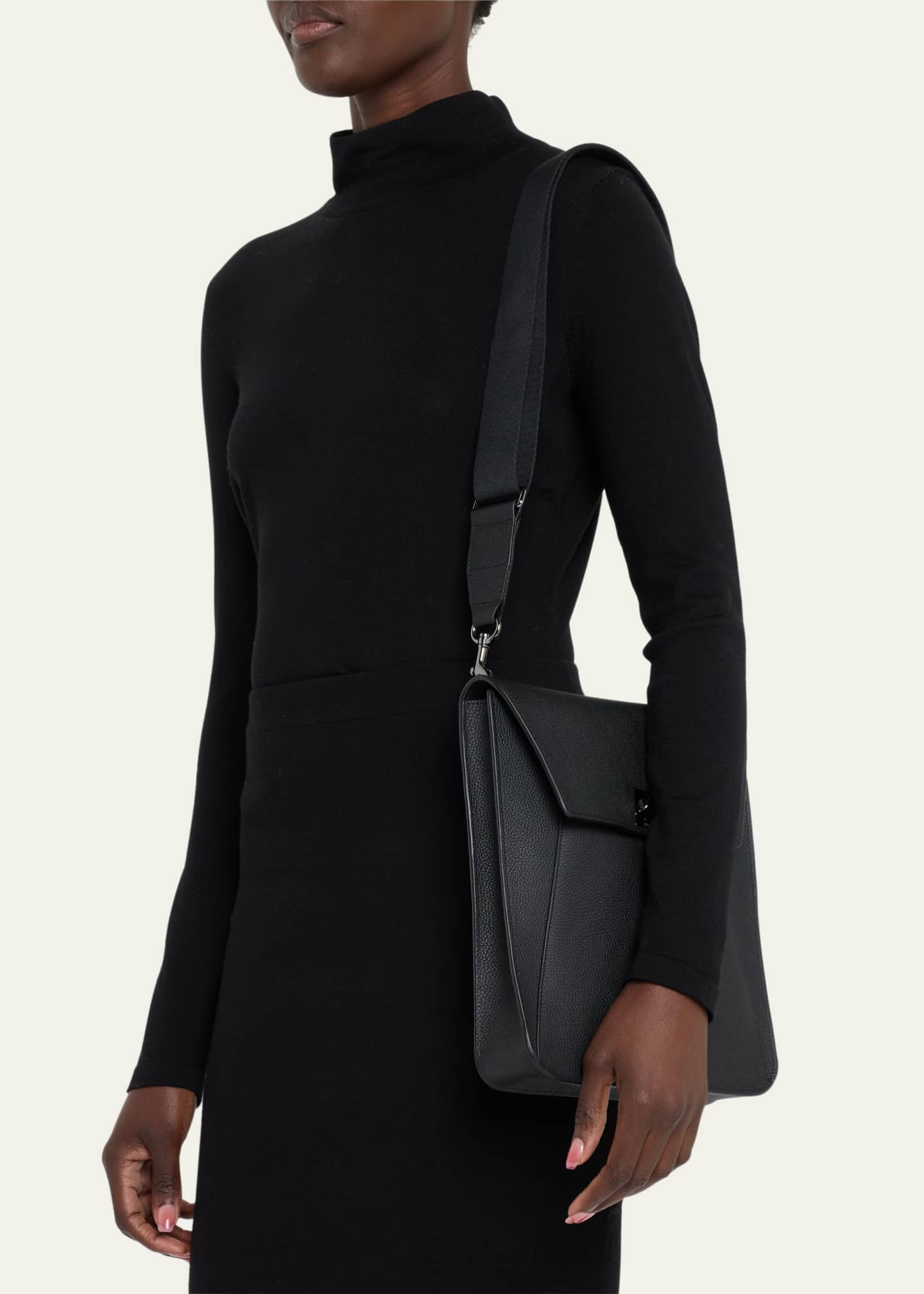Akris Anouk Medium Flap Leather Messenger Bag - Bergdorf Goodman