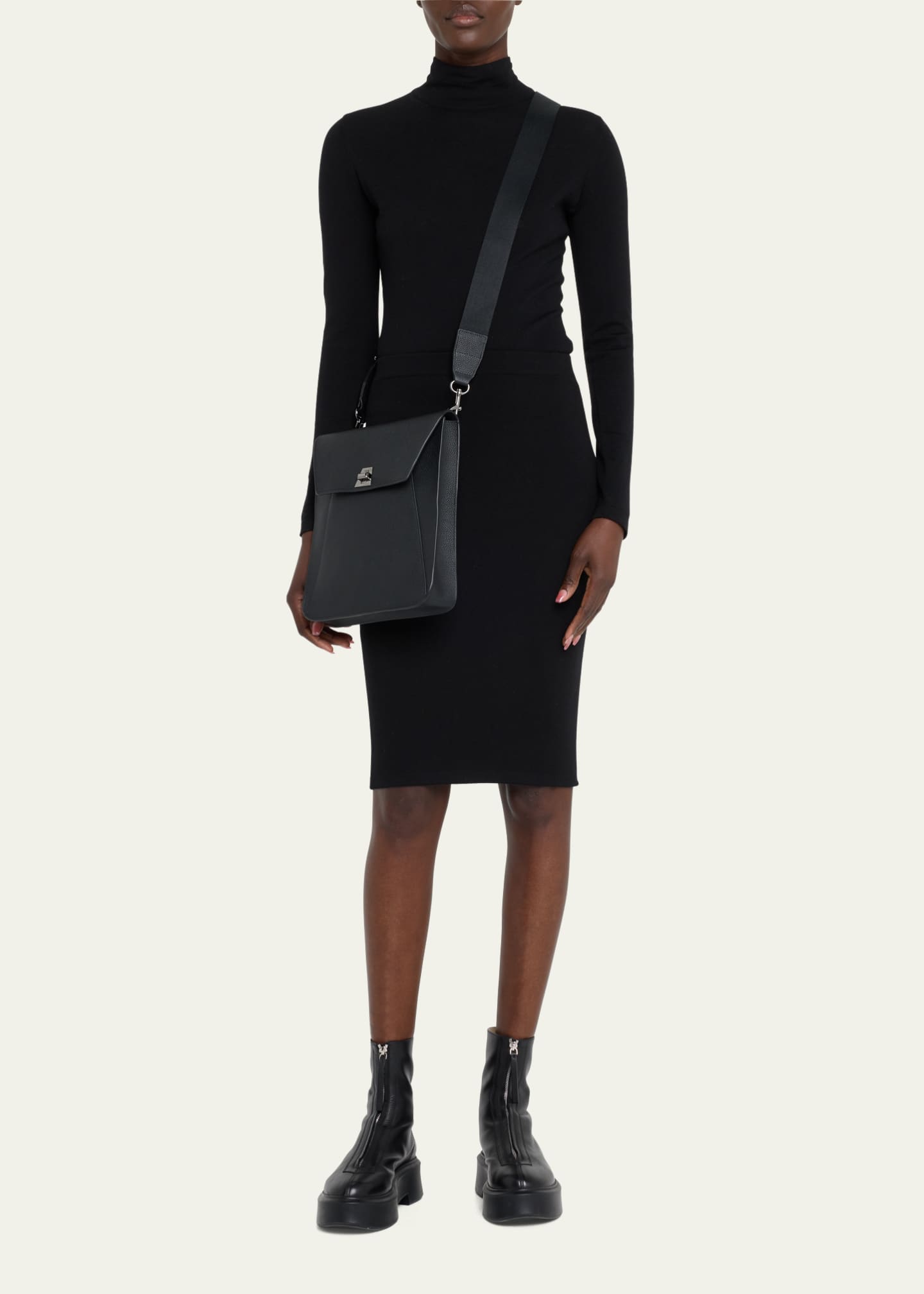Akris Anouk Medium Flap Leather Messenger Bag Image 5 of 6