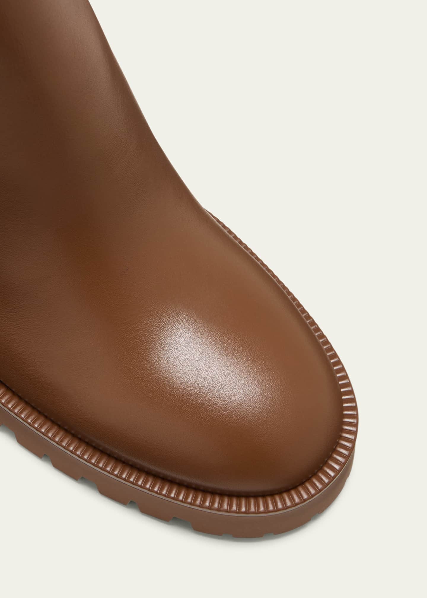 Burberry Allostock Leather Check Heeled Chelsea Booties