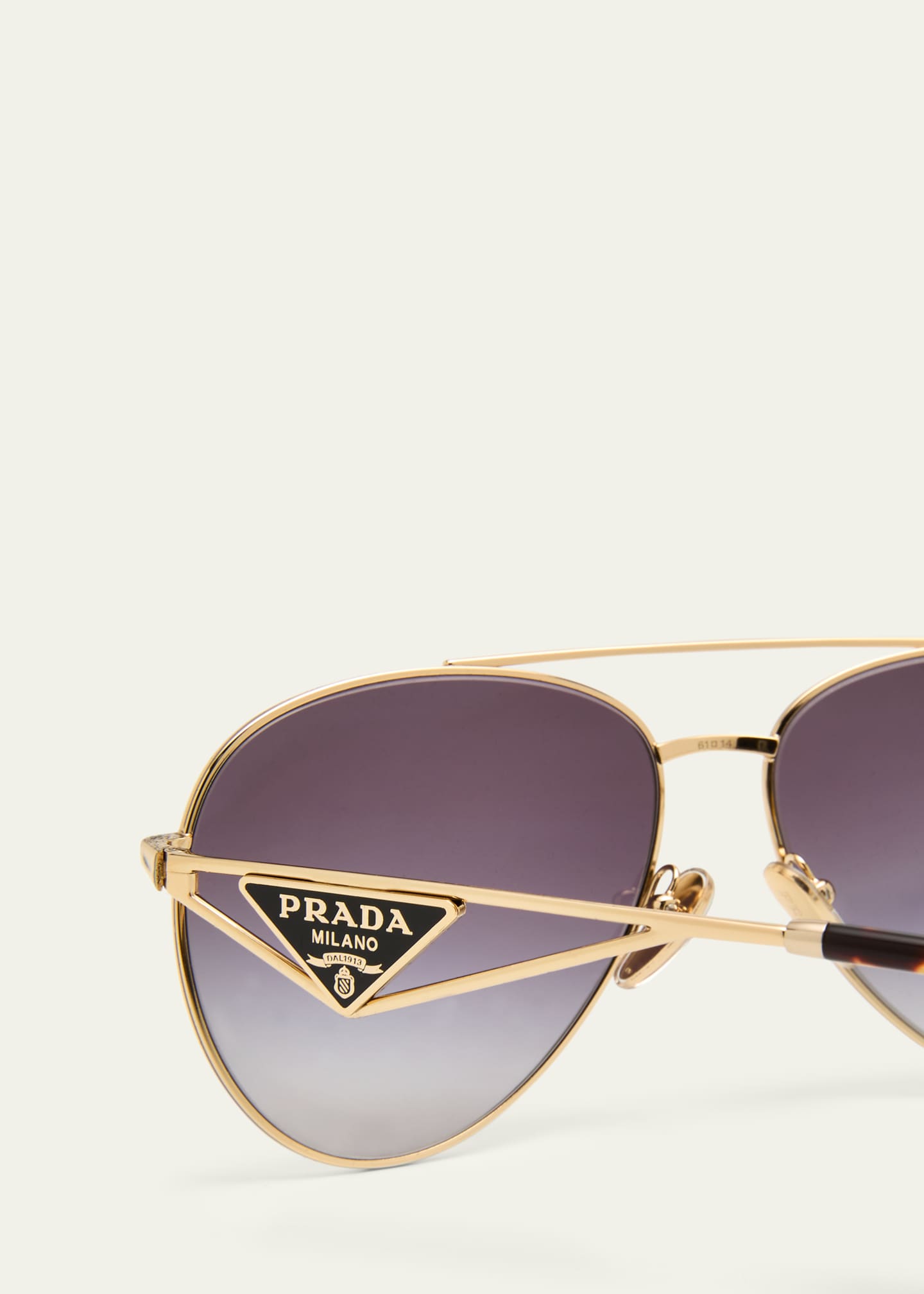 Prada PR 73ZS Steel & Acetate Aviator Sunglasses - Bergdorf Goodman