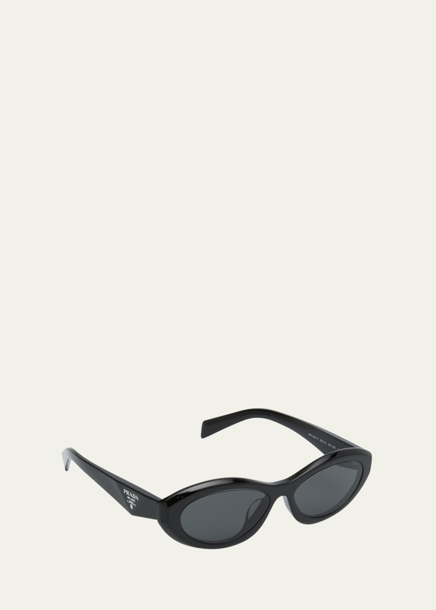 Prada PR 26ZSF Logo Beveled Acetate Oval Sunglasses Image 2 of 5