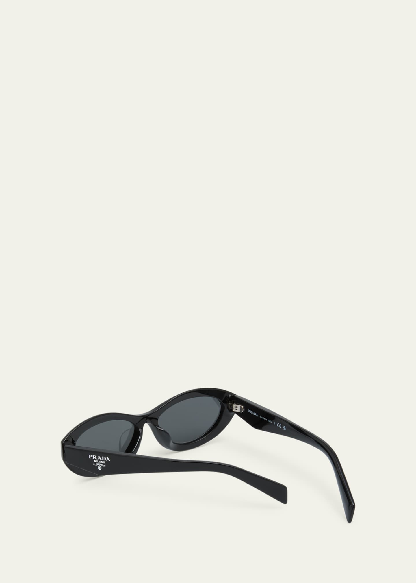 Prada PR 26ZSF Logo Beveled Acetate Oval Sunglasses Image 3 of 5