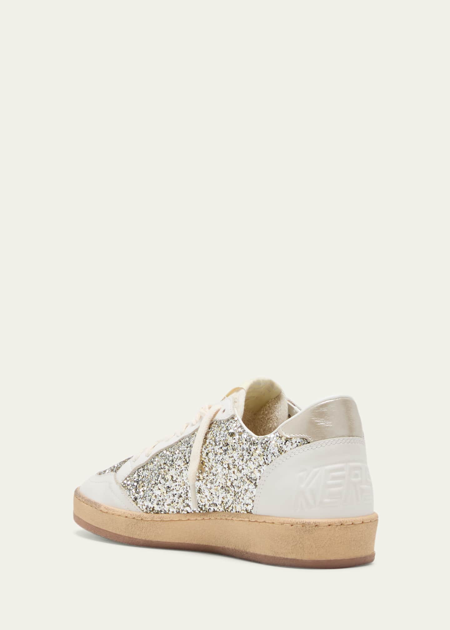 Golden Goose Ballstar Glitter Leather Low-Top Sneakers Image 4 of 5