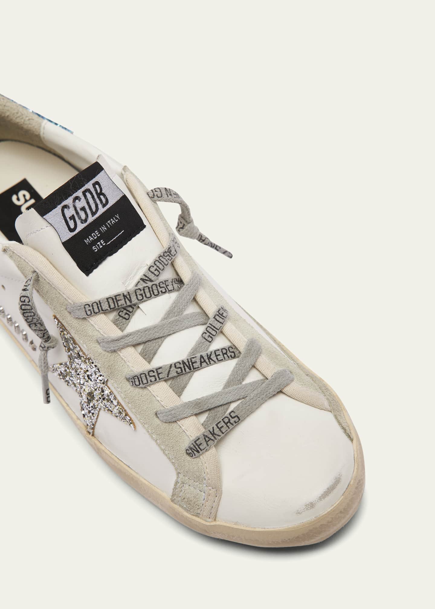 Superstar Leather Glitter Low-Top Sneakers