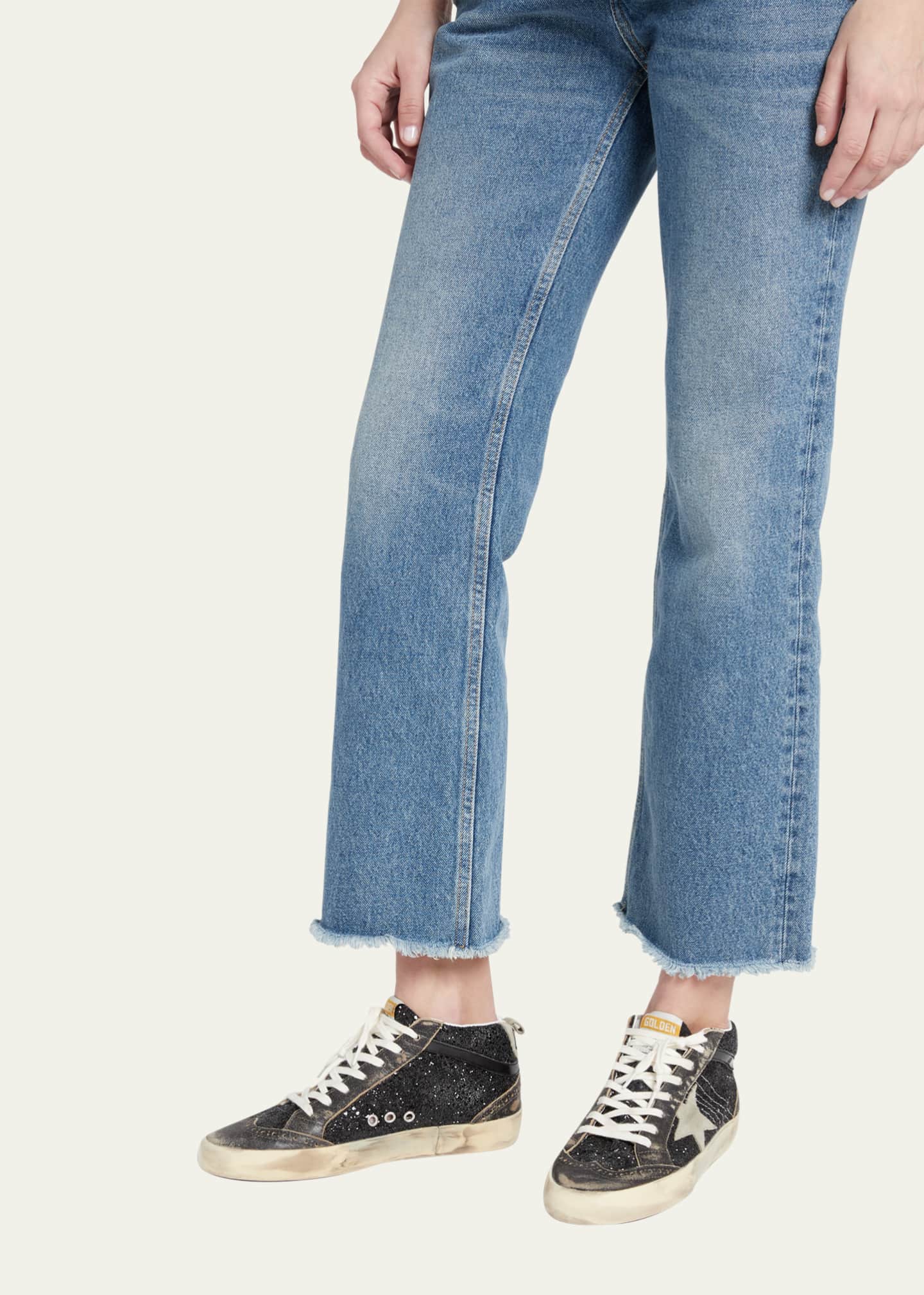 Mid Star Glitter Wing-Tip Sneakers