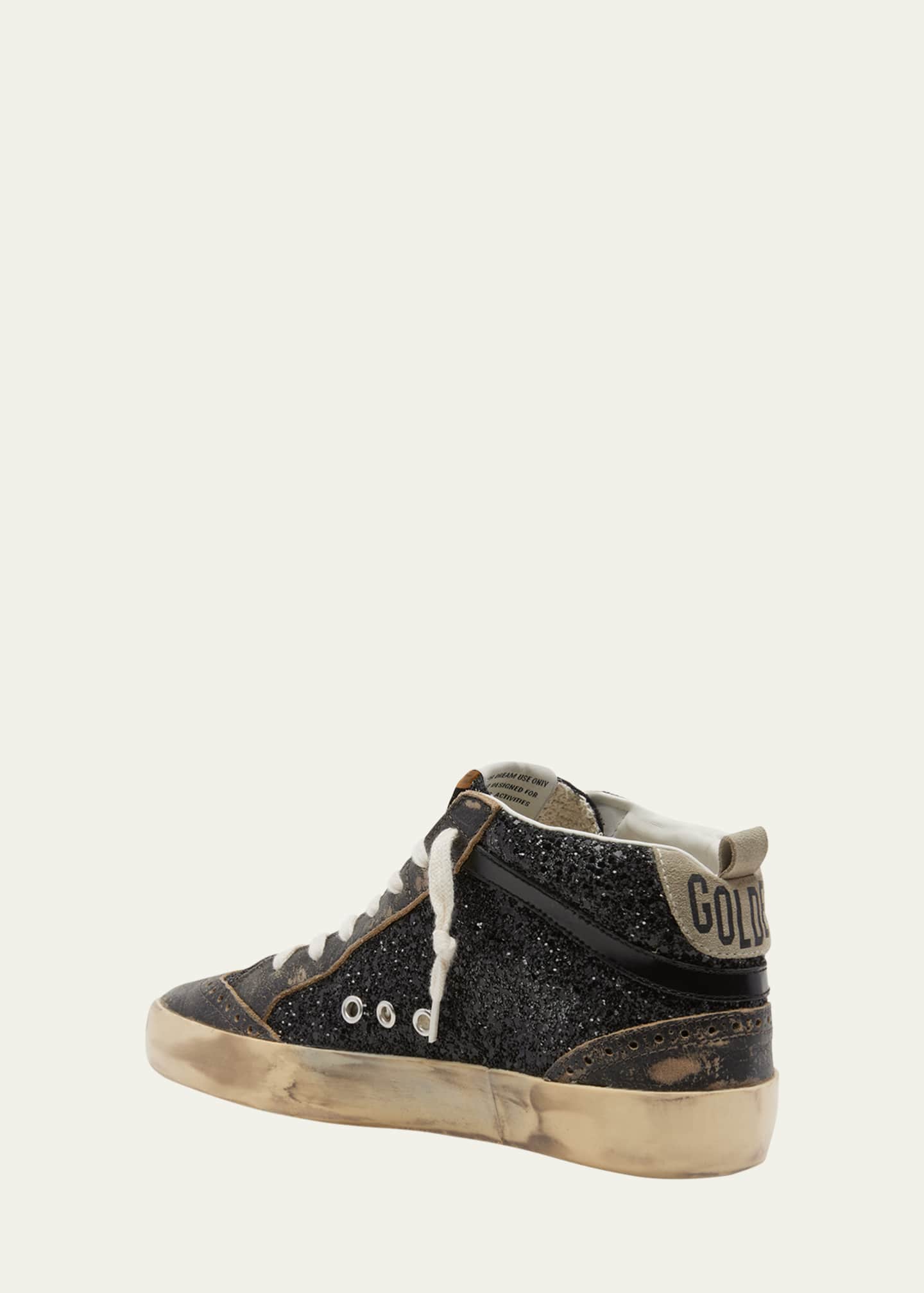 Mid Star Glitter Wing-Tip Sneakers