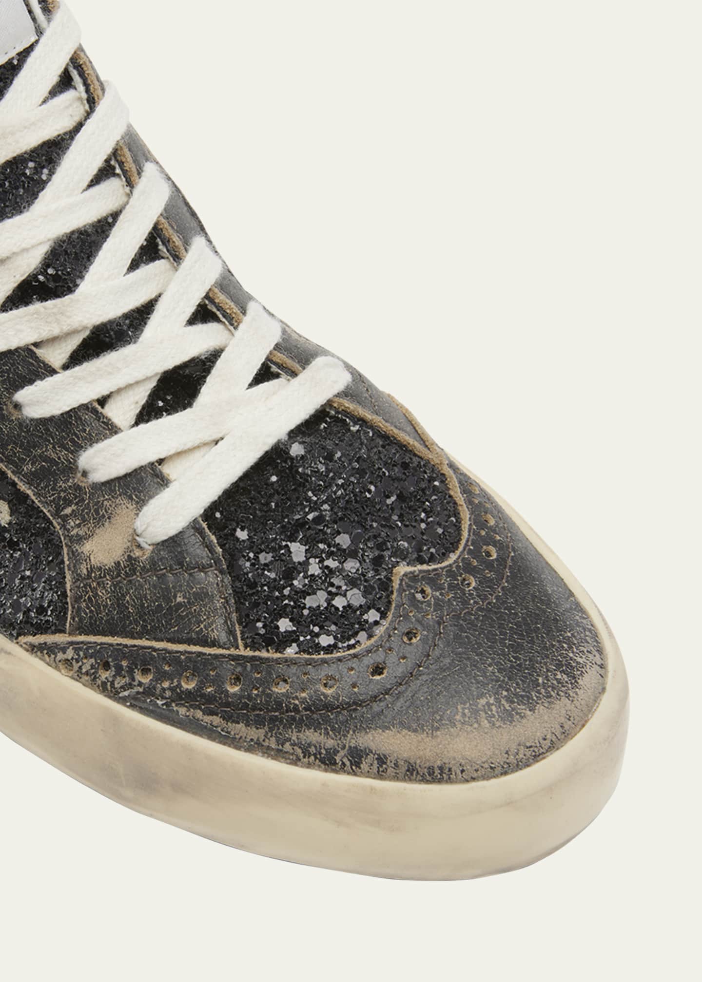 Mid Star Glitter Wing-Tip Sneakers