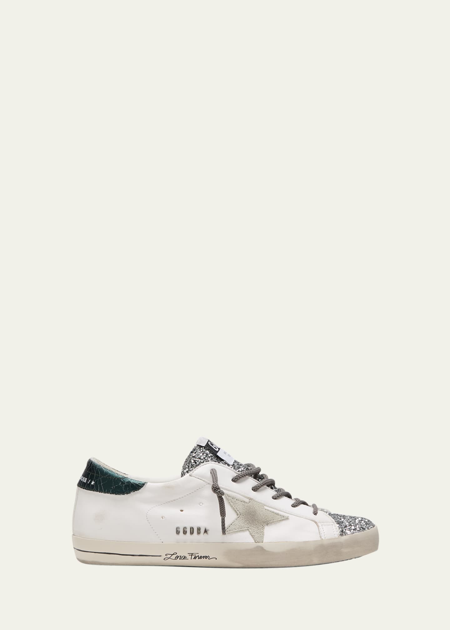 Golden Goose Superstar Mixed Leather Script Low-Top Sneakers Image 1 of 3