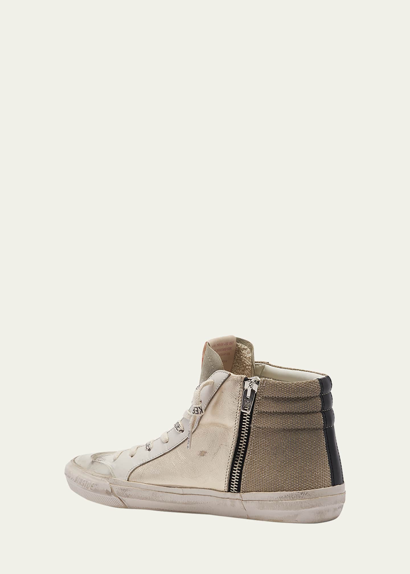Golden Goose Slide Mid-Top Metallic Leather Sneakers Image 4 of 5