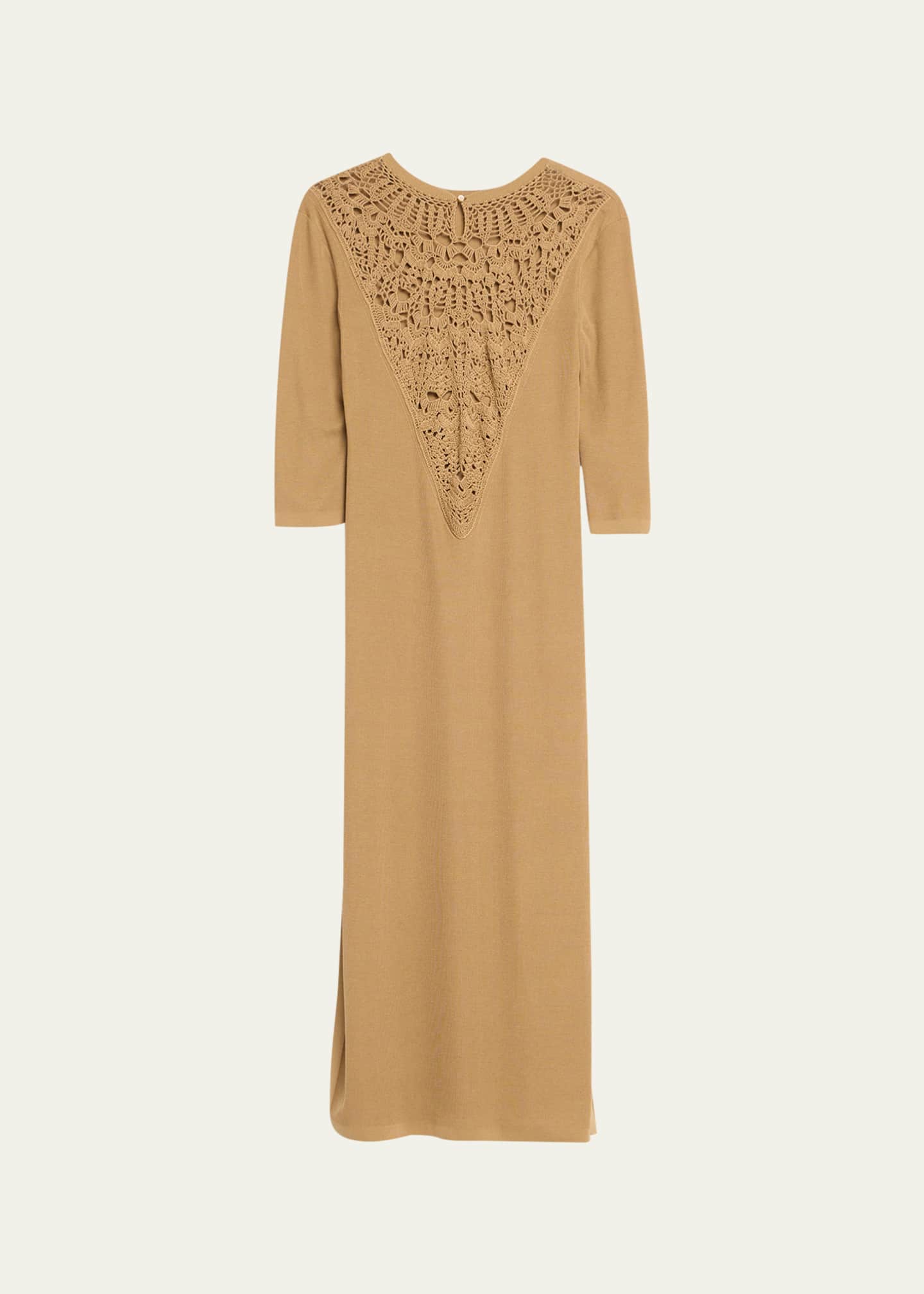 Loro Piana Knit Maxi Dress with Crochet Back Bergdorf Goodman