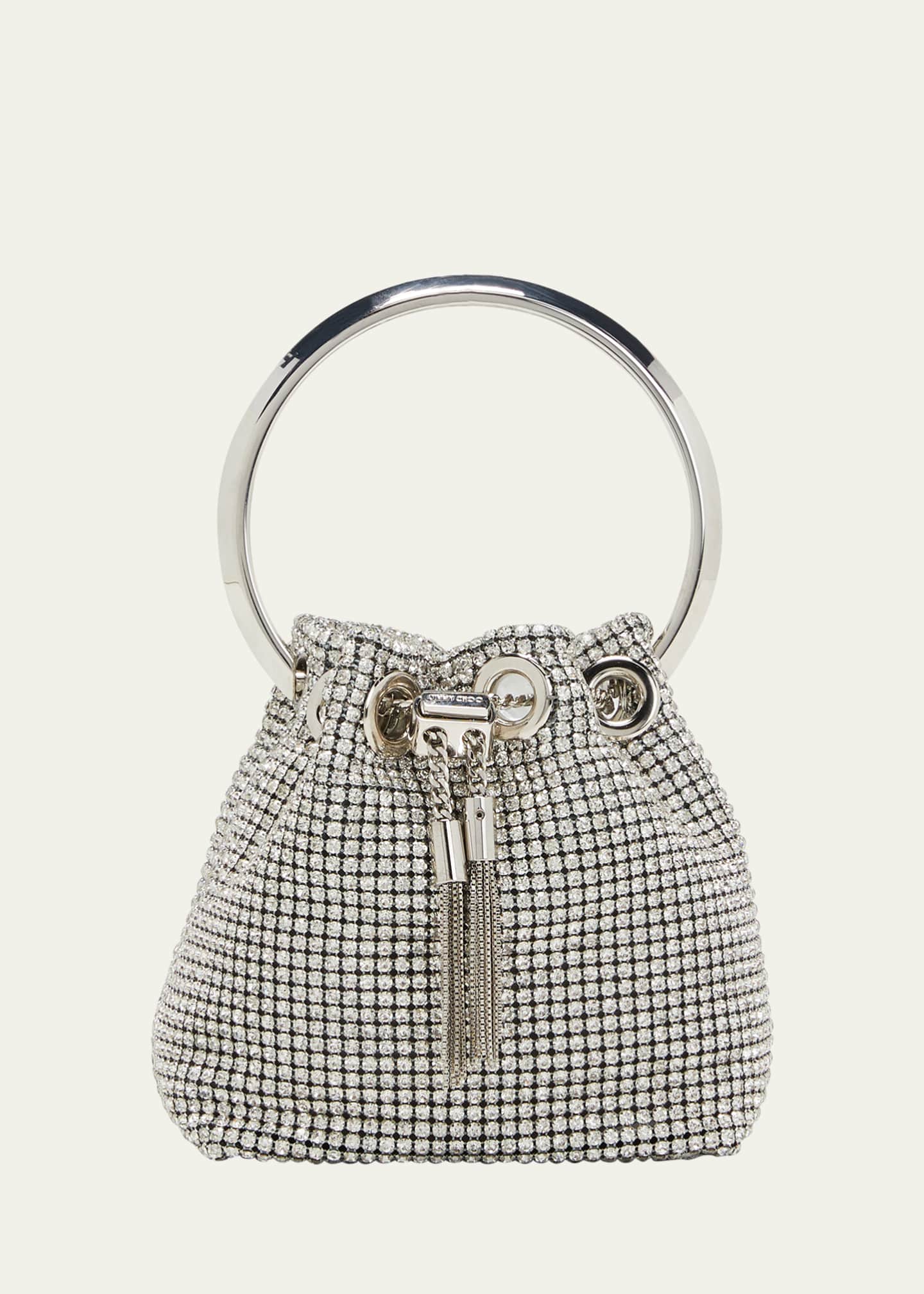 ショルダーバッグ・ポシェット Micro Mini Bucket Bag SILVER Jimmy Choo Bon Bon Micro Crystal Bucket Bag - Bergdorf Goodman