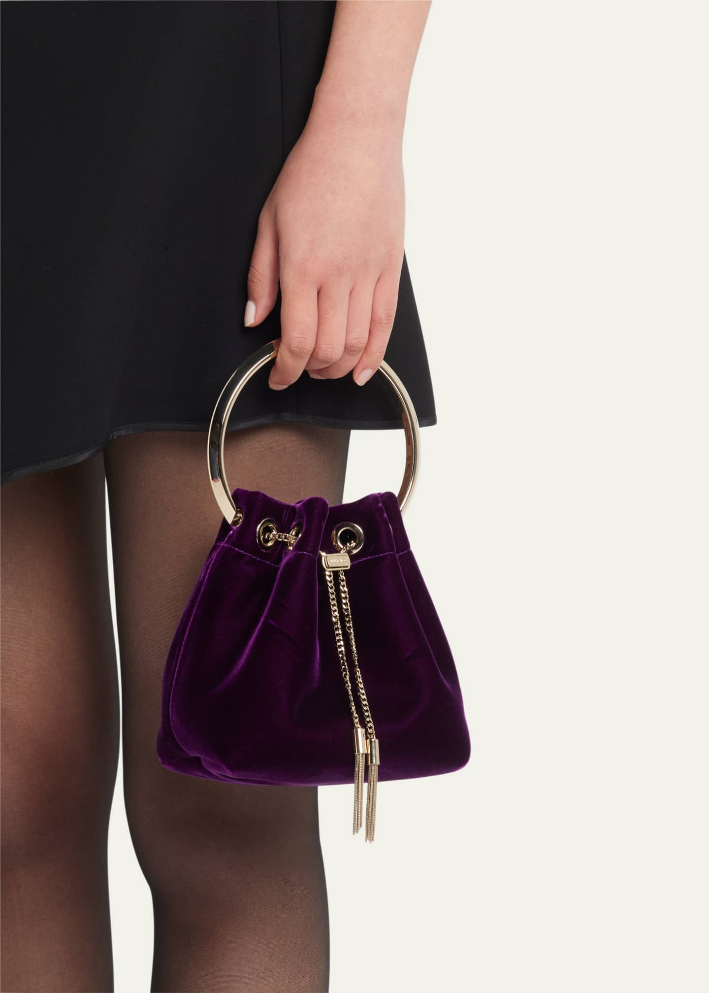 Prada - Drawstring Leather Bucket Shoulder Bag Purple