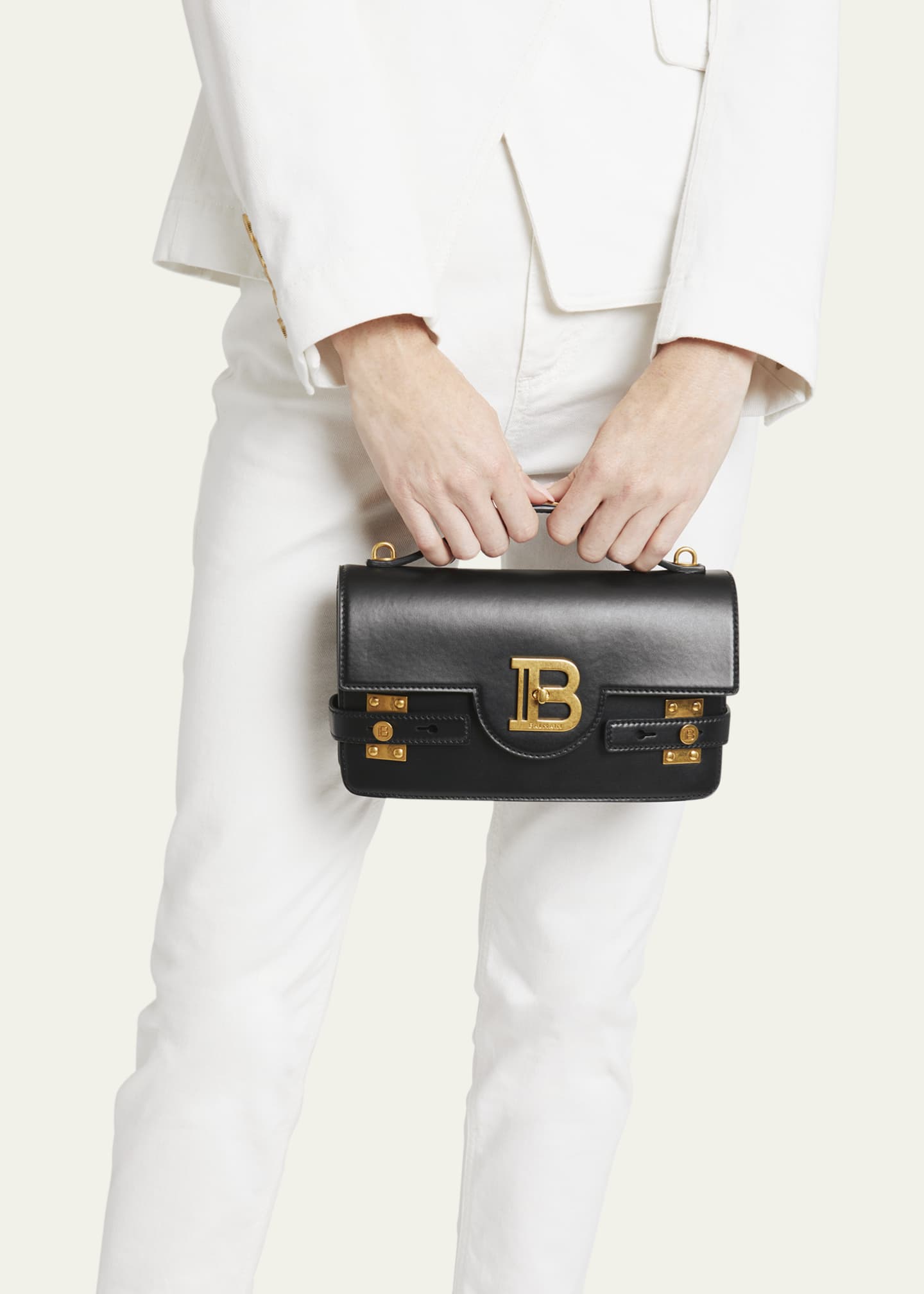 Balmain BBuzz 24 Shoulder Bag in Smooth Leather Image 2 of 5