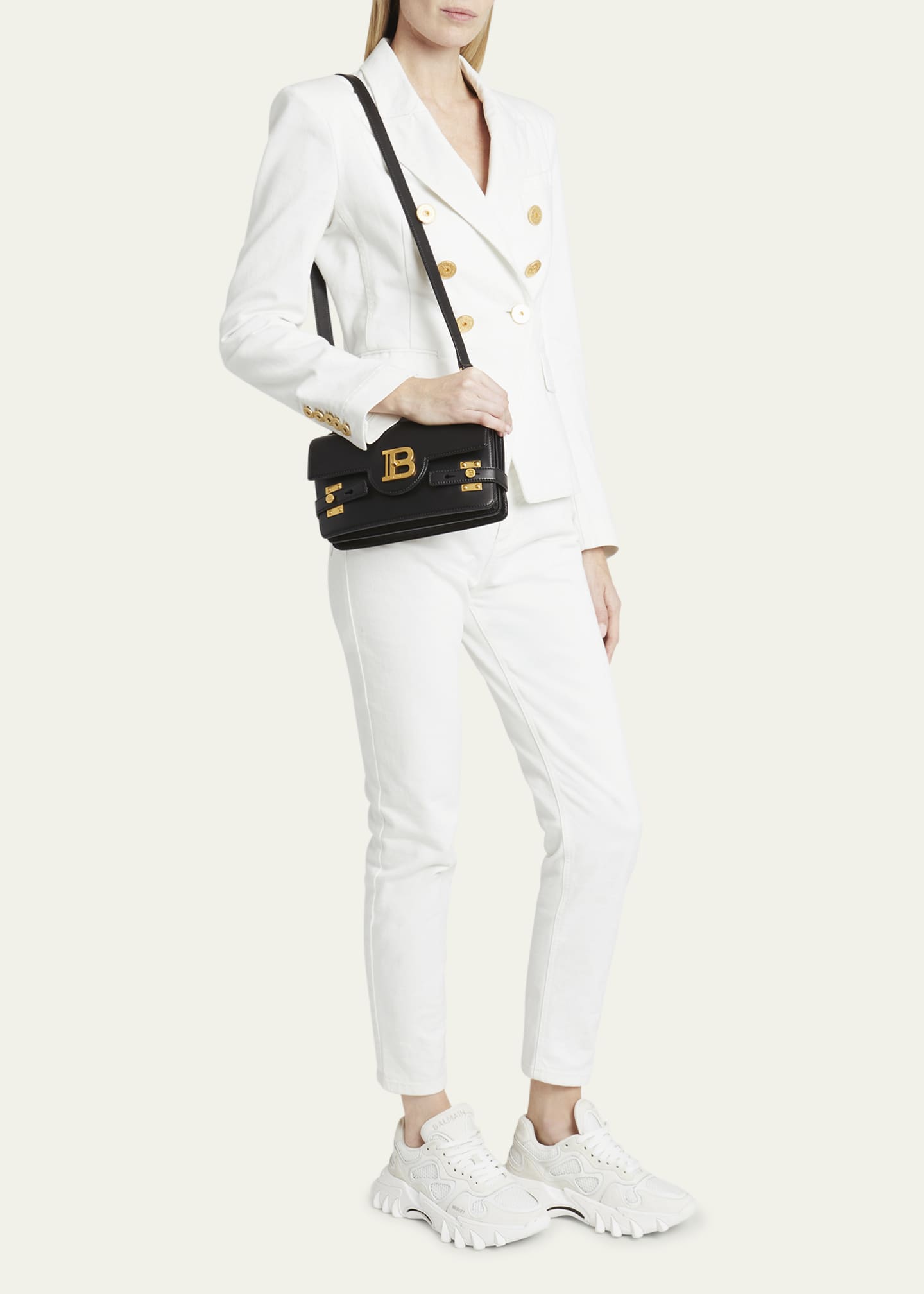 Balmain BBuzz 24 Shoulder Bag in Smooth Leather Image 5 of 5