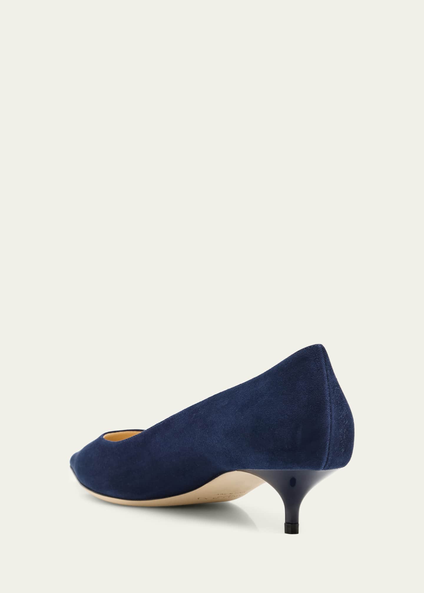 Jimmy Choo Amelia Suede Kitten-Heel Pumps, Navy - Bergdorf