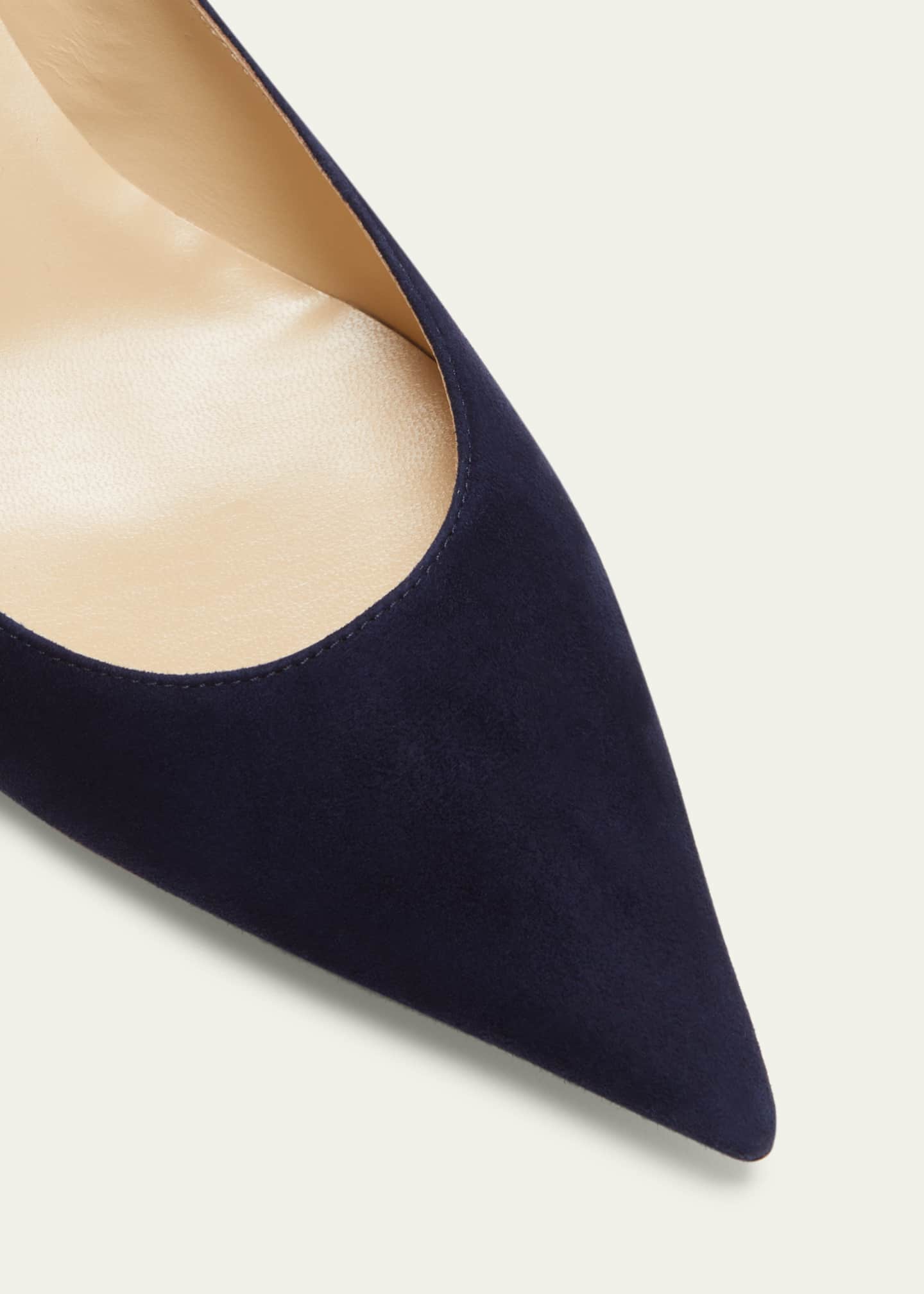 Navy suede kitten heel shoes top