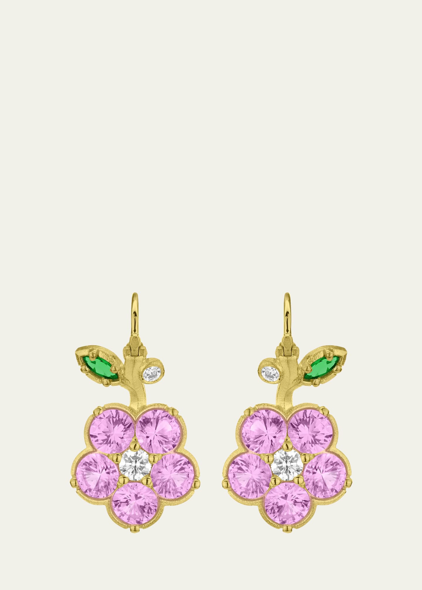 Paul Morelli 18k Gold Wild Child Pink Sapphire Drop Earrings
