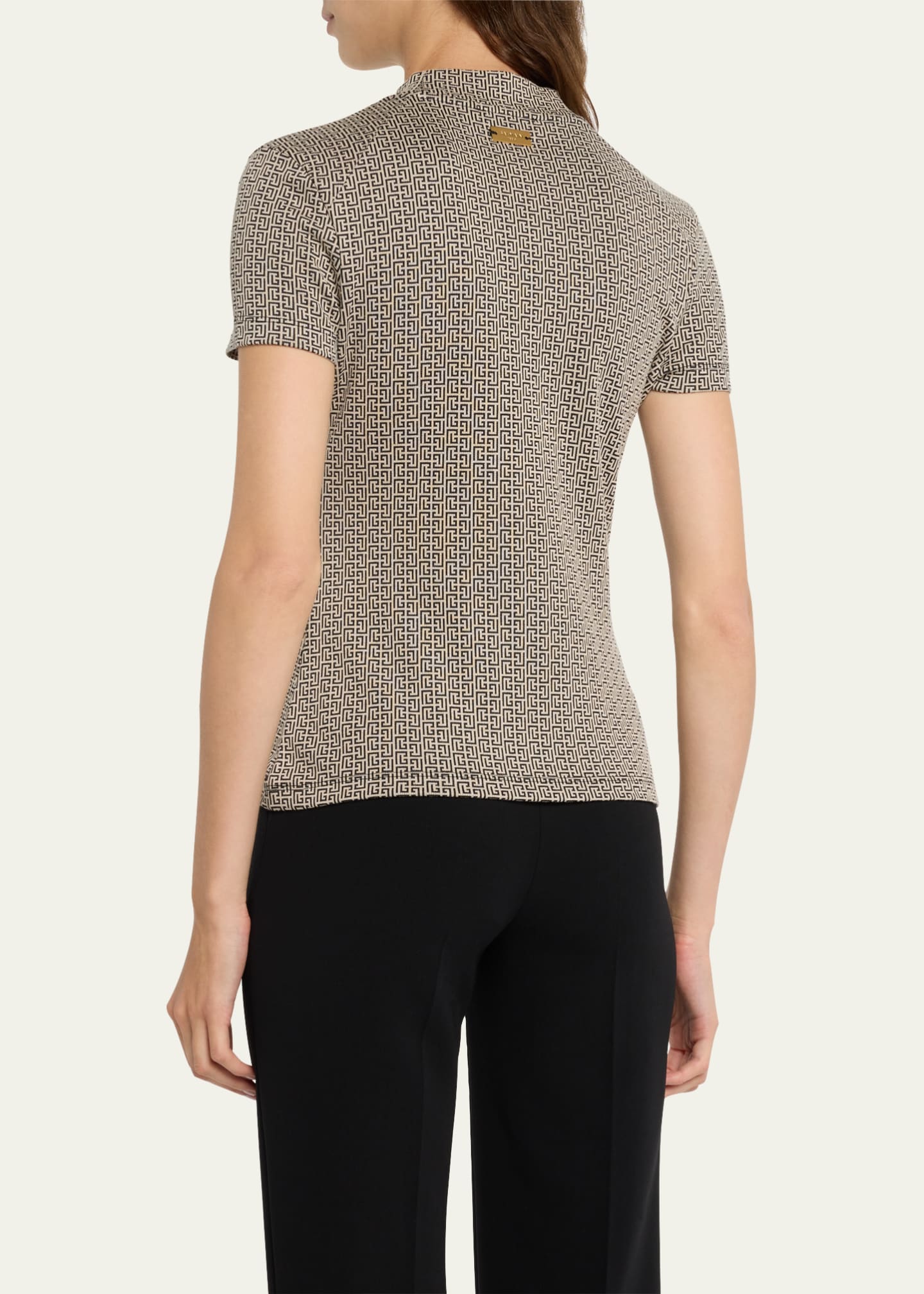 Lauren Ralph Lauren Women's Monogram Jacquard Short-Sleeve Sweater