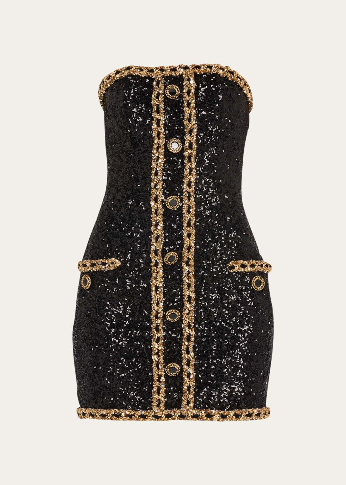 Balmain embroidered mini dress deals
