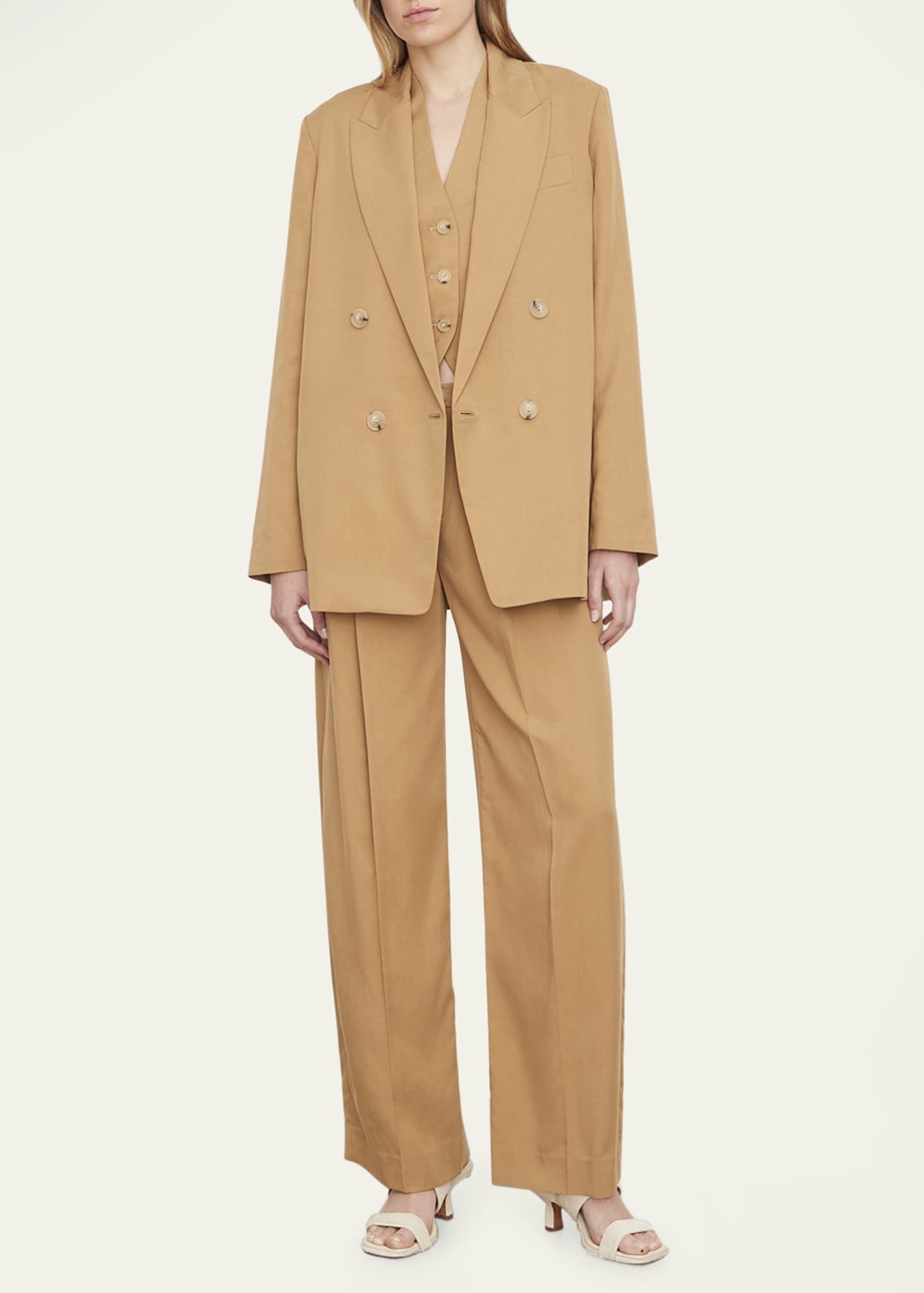Vince Drapey Tencel Double Breasted Blazer Bergdorf Goodman