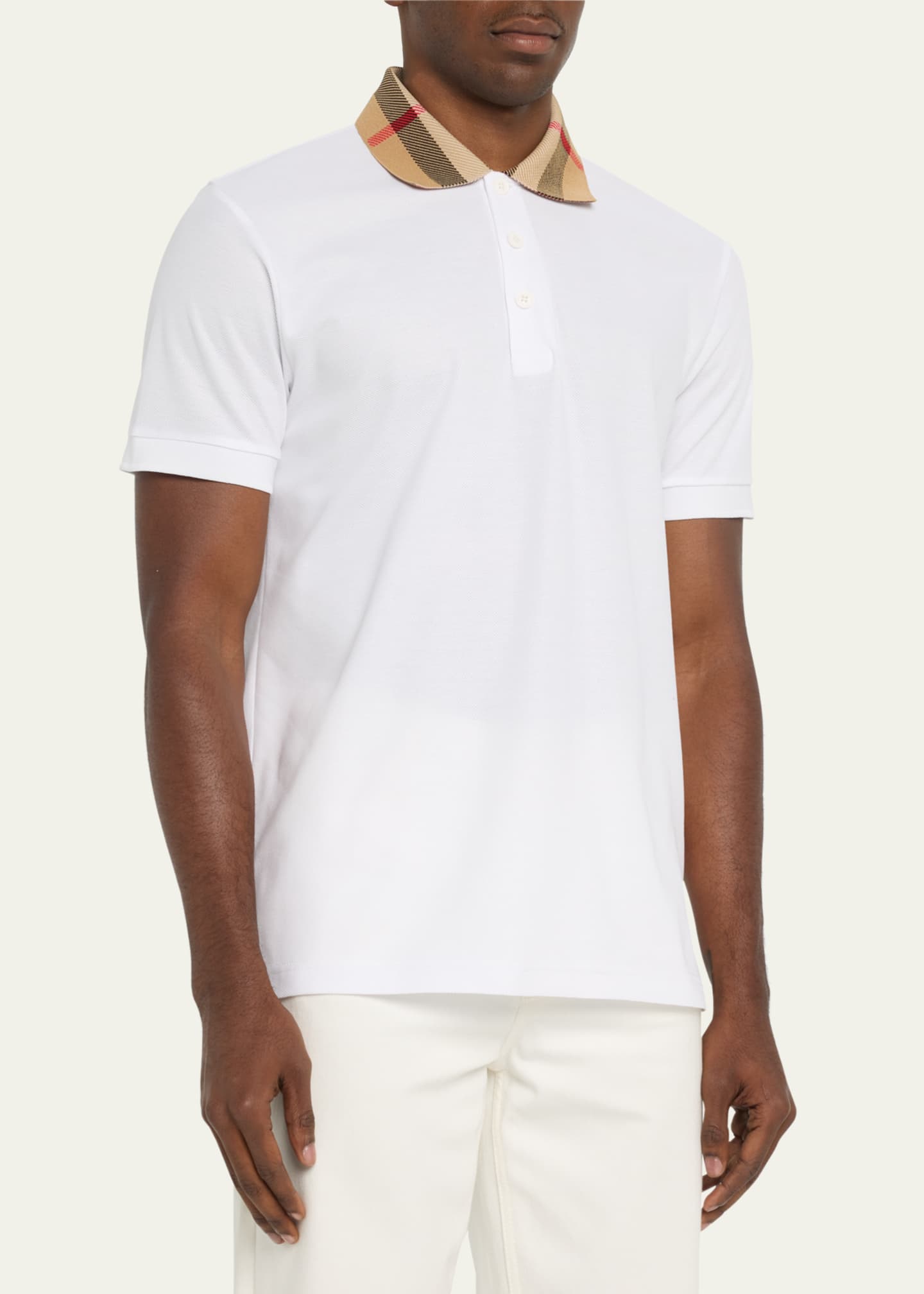 Mens white burberry polo hotsell