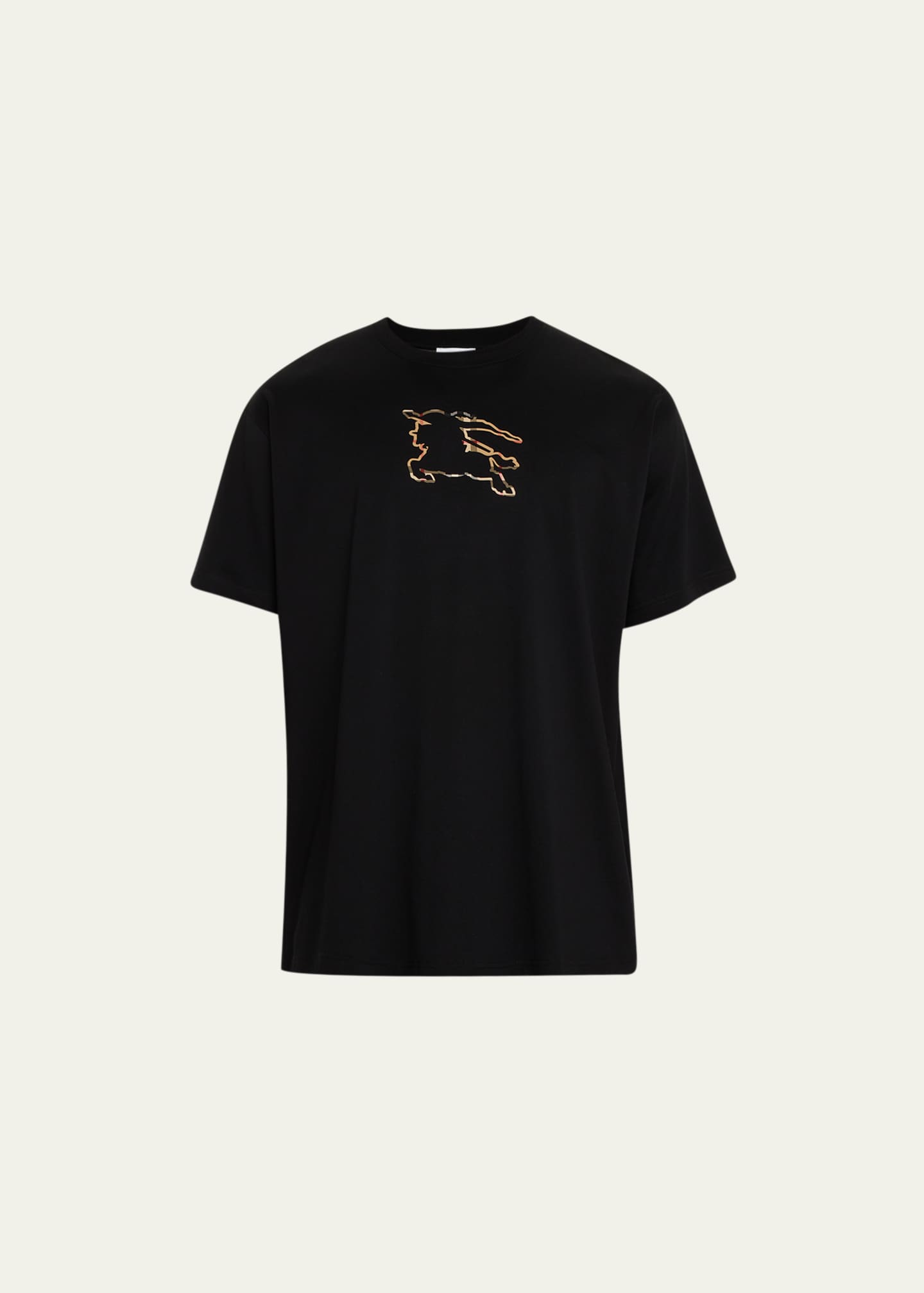 Mens Burberry black Oversized Logo T-Shirt