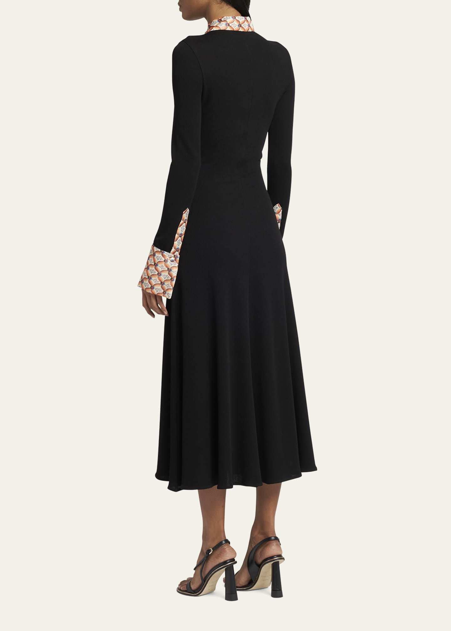 Etro Long-Sleeve Dress with Printed Cuffs - Bergdorf Goodman
