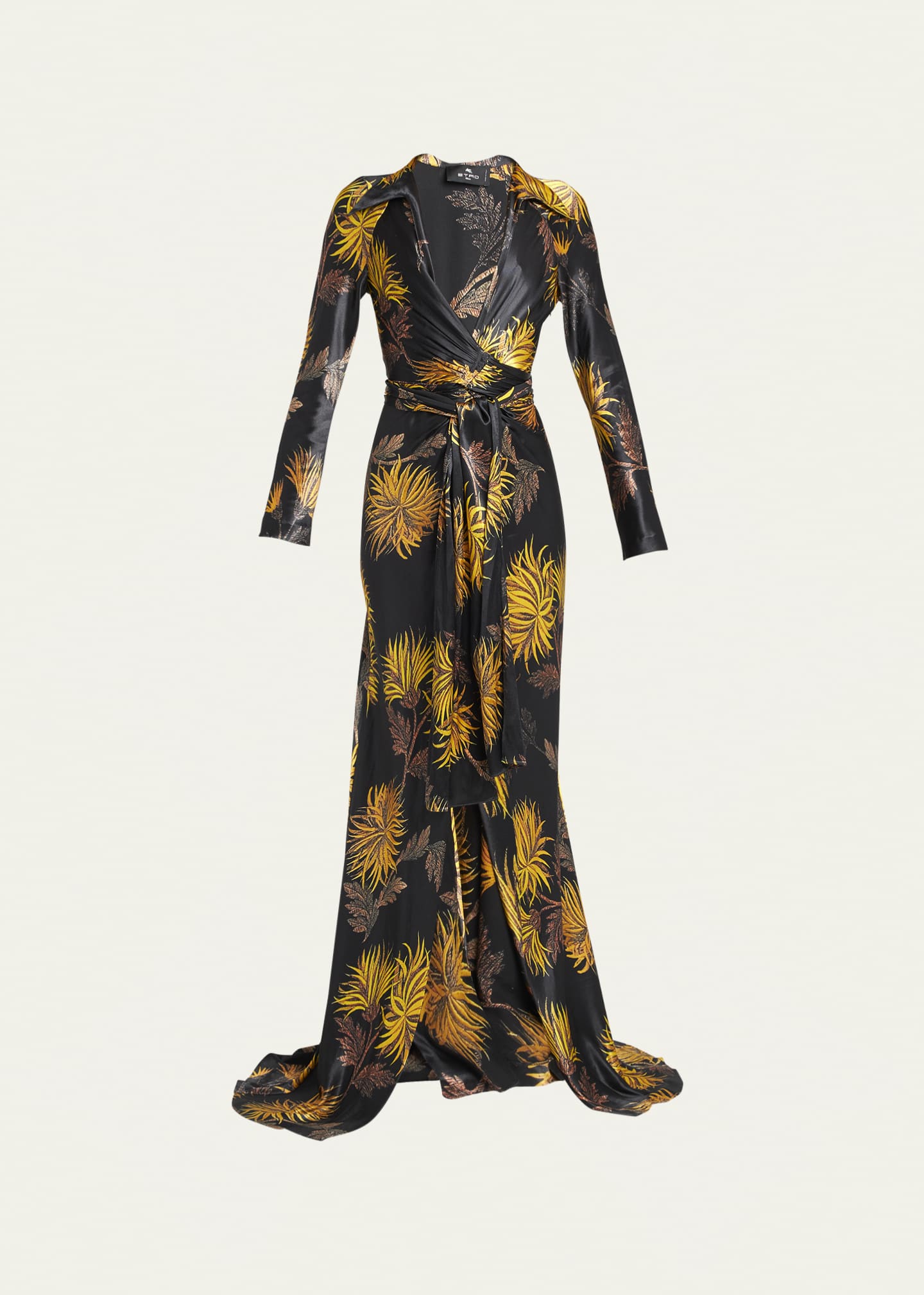 Bliv sammenfiltret Lege med grave Etro Dahlia Wrap-Front Velvet Gown - Bergdorf Goodman