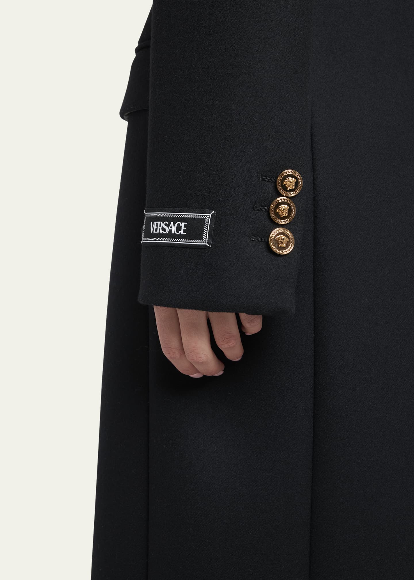 Versace Caban Cape Light Felted Wool Peacoat Bergdorf Goodman